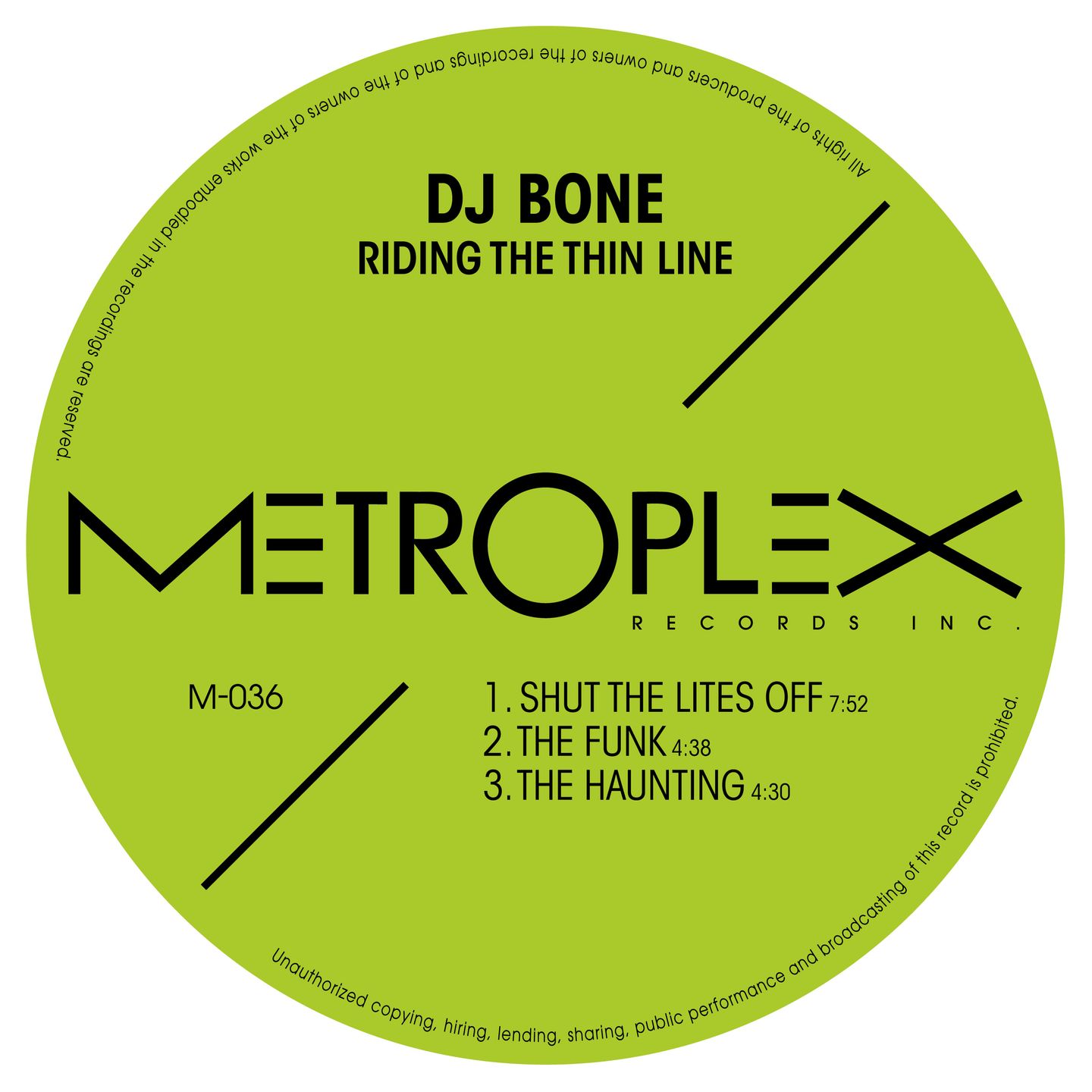 DJ Bone - Riding The Thin Line | Metroplex (M036) - main DJ Bone - Riding The Thin Line | Metroplex (M036) - main