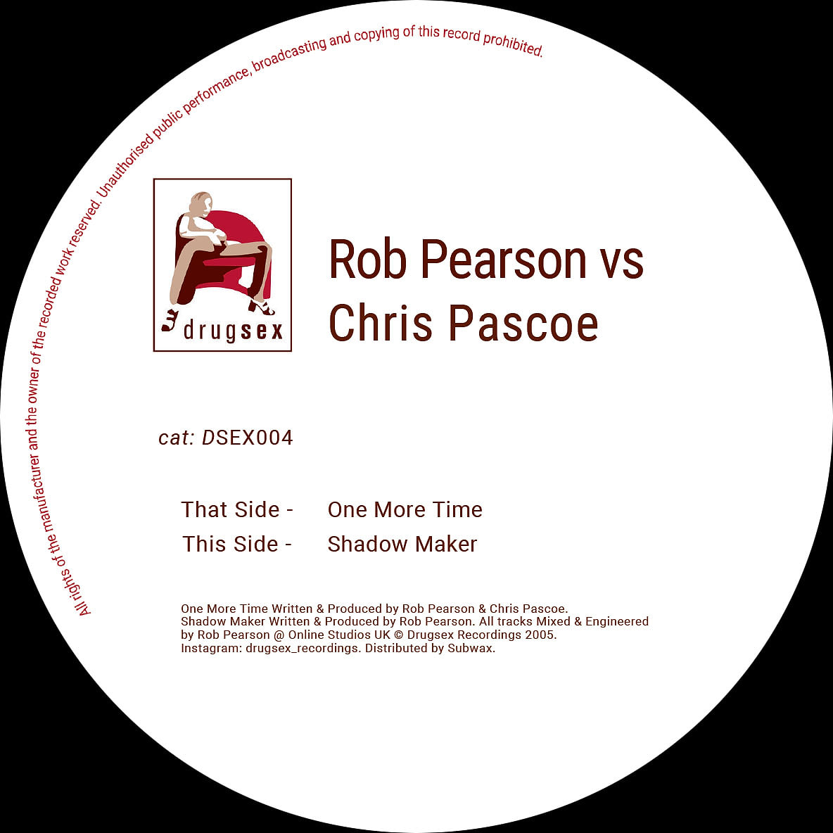 Rob Pearson  &  Chris Pascoe - One More Time / Shadow Maker (Reissue) | Drugsex (DSEX004)