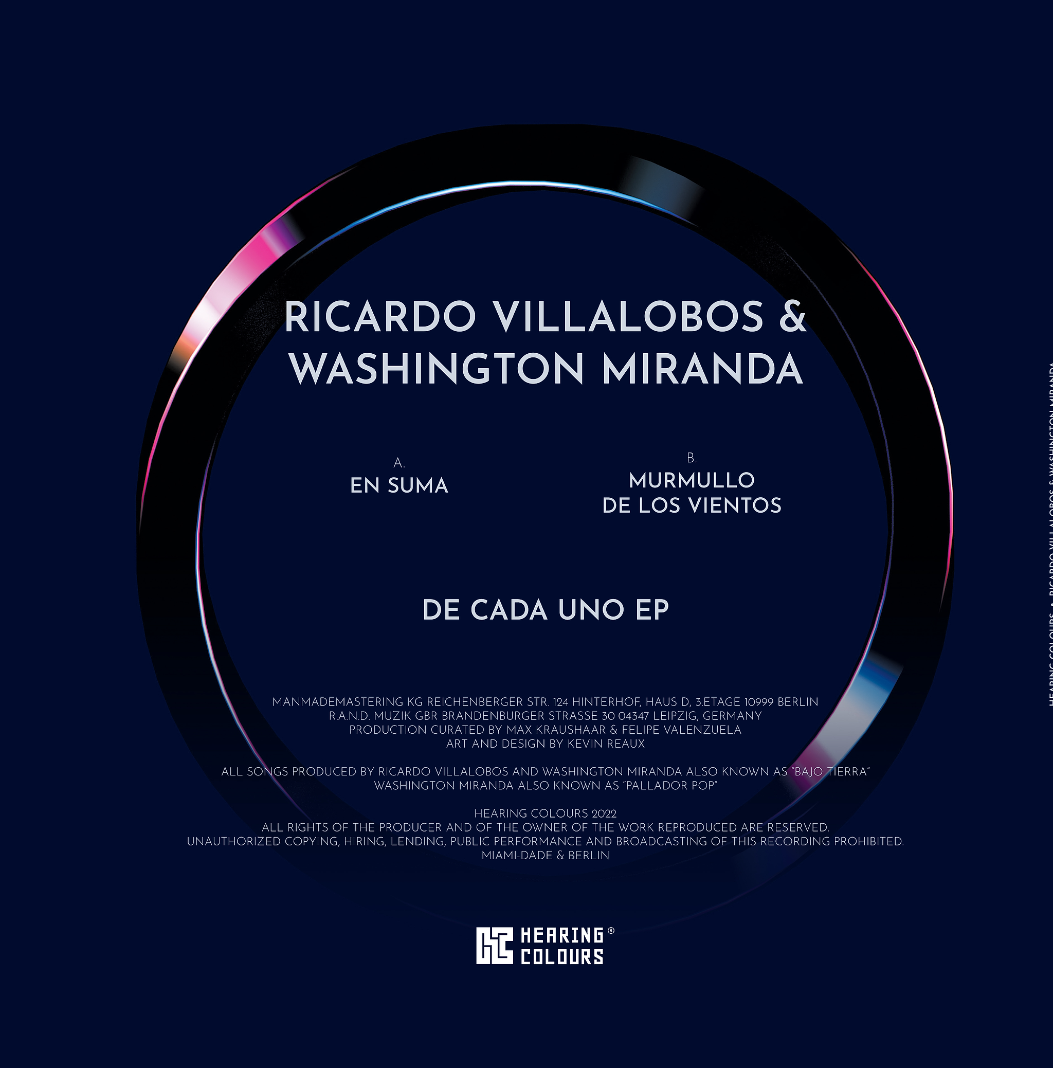 Ricardo Villalobos  &  Washington Miranda - De Cada Uno EP (2026 REPRESS) | Hearing Colours (HC004) - 3