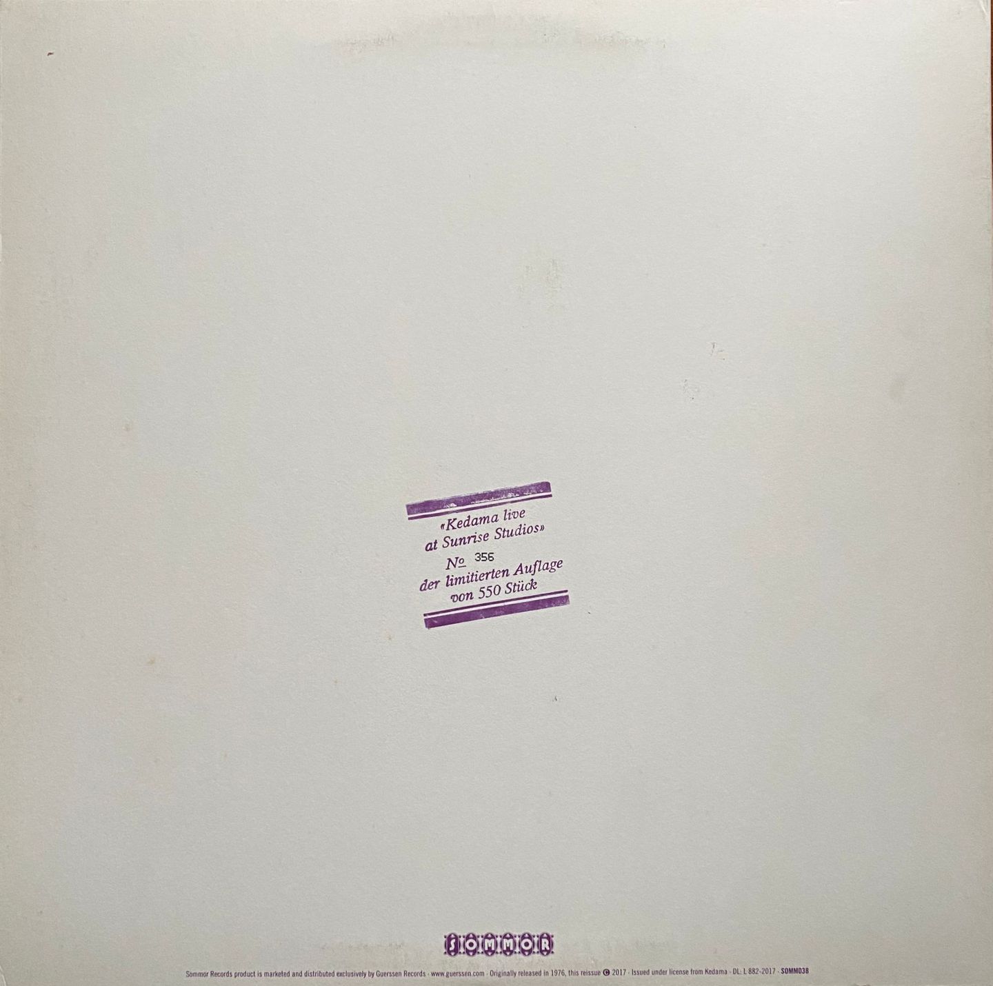 Kedama - Live At Sunrise Studios | Sommor (SOMM038) - 2