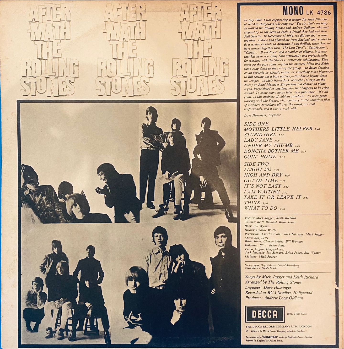 The Rolling Stones - Aftermath | Decca (LK 4786) - 2