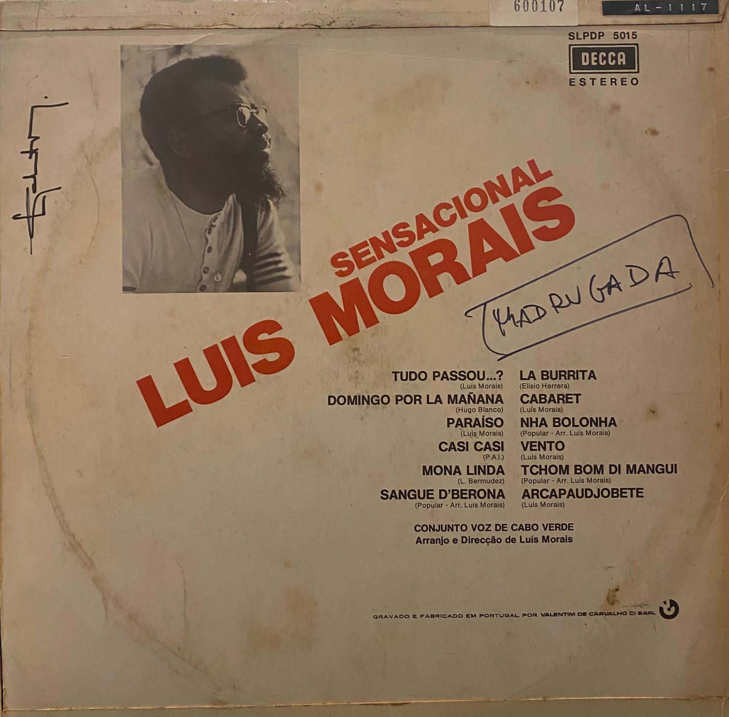 Luis Morais - Sensacional | Decca (SLPDP 5015) - 2