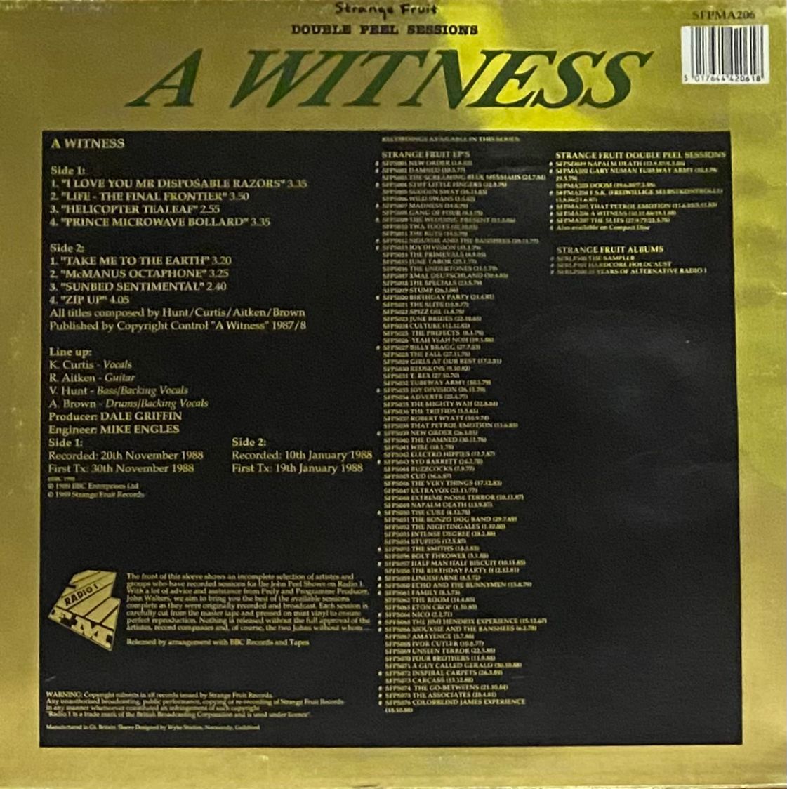 A Witness - Double Peel Sessions | Strange Fruit (SFPMA206) - 2