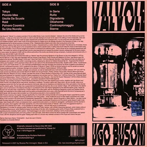 Ugo Busoni - Valvole | Musica Per Immagini (MPI-LP007) - 2