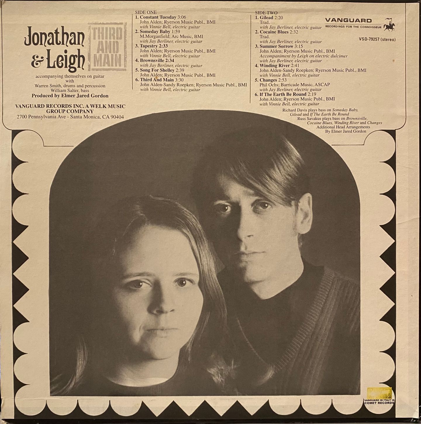 Jonathan And Leigh - Third And Main | Vanguard (VSD-79257) - 2