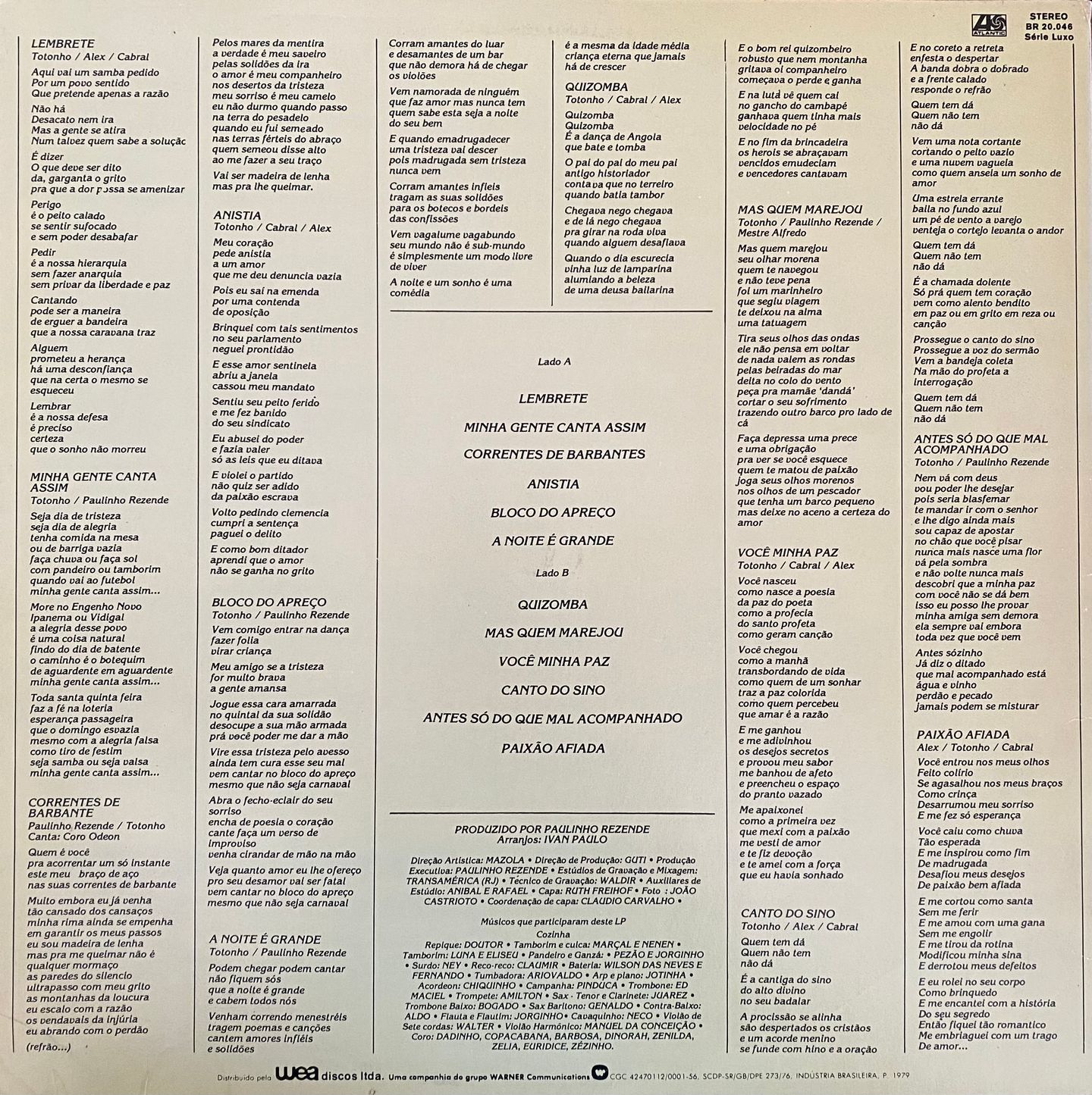 Totonho - Minha Gente Canta Assim | Atlantic (BR-20.046-B) - 2 Totonho - Minha Gente Canta Assim | Atlantic (BR-20.046-B) - 2