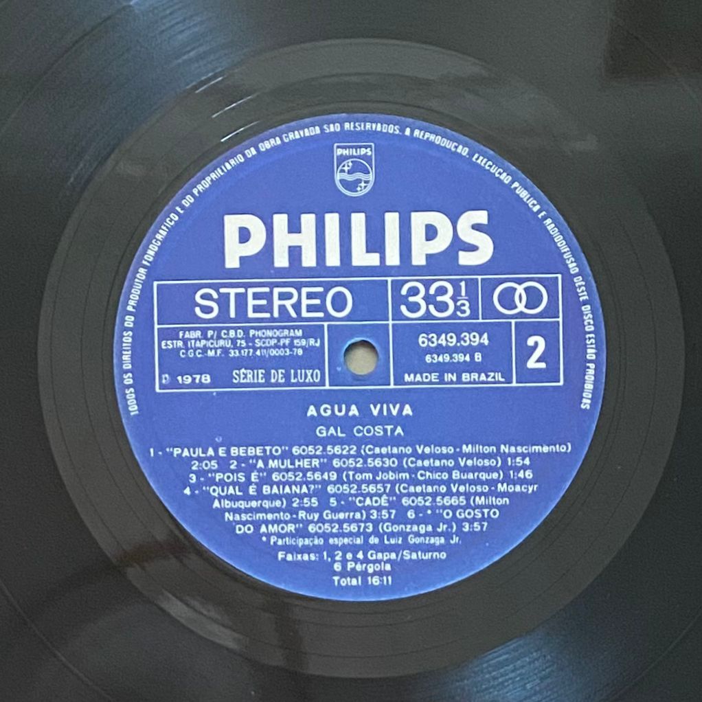 Gal Costa - Água Viva | Philips (6349 394) - 4