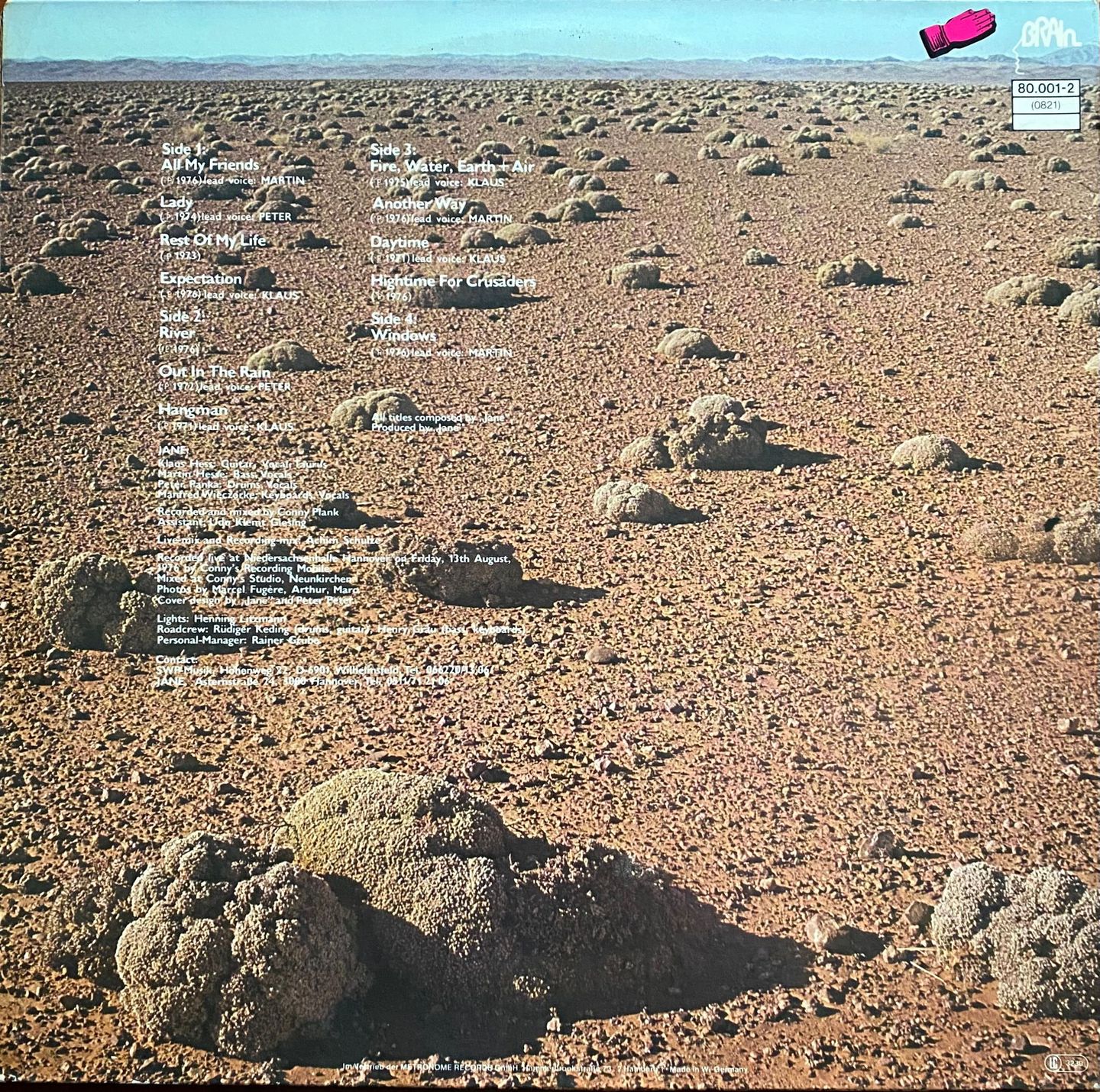 Jane - Jane Live | Brain (80.001-2) - 2