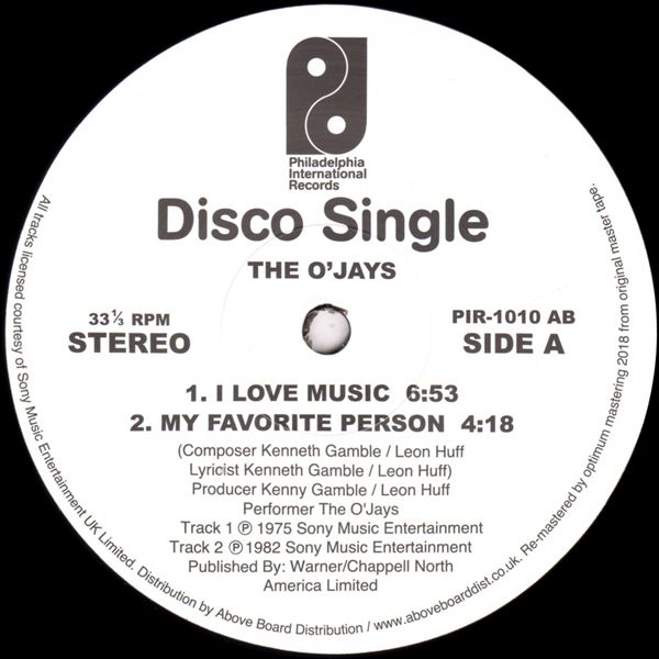 The O'Jays - I Love Music | Philadelphia International Records (PIR-1010 AB) - main The O'Jays - I Love Music | Philadelphia International Records (PIR-1010 AB) - main