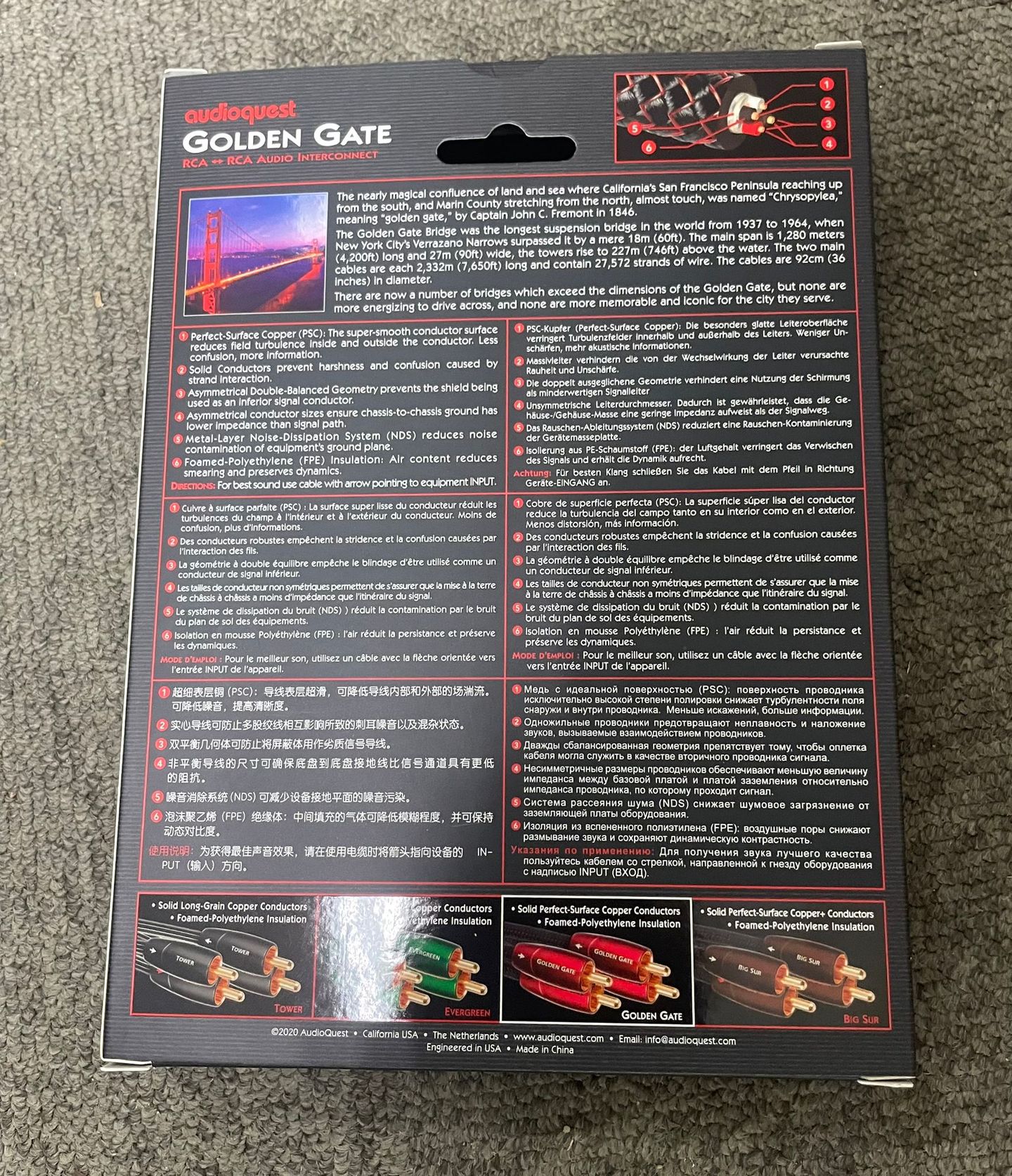 Audioquest - Audioquest Golden Gate Analogue RCA 1.5M Pair - 2