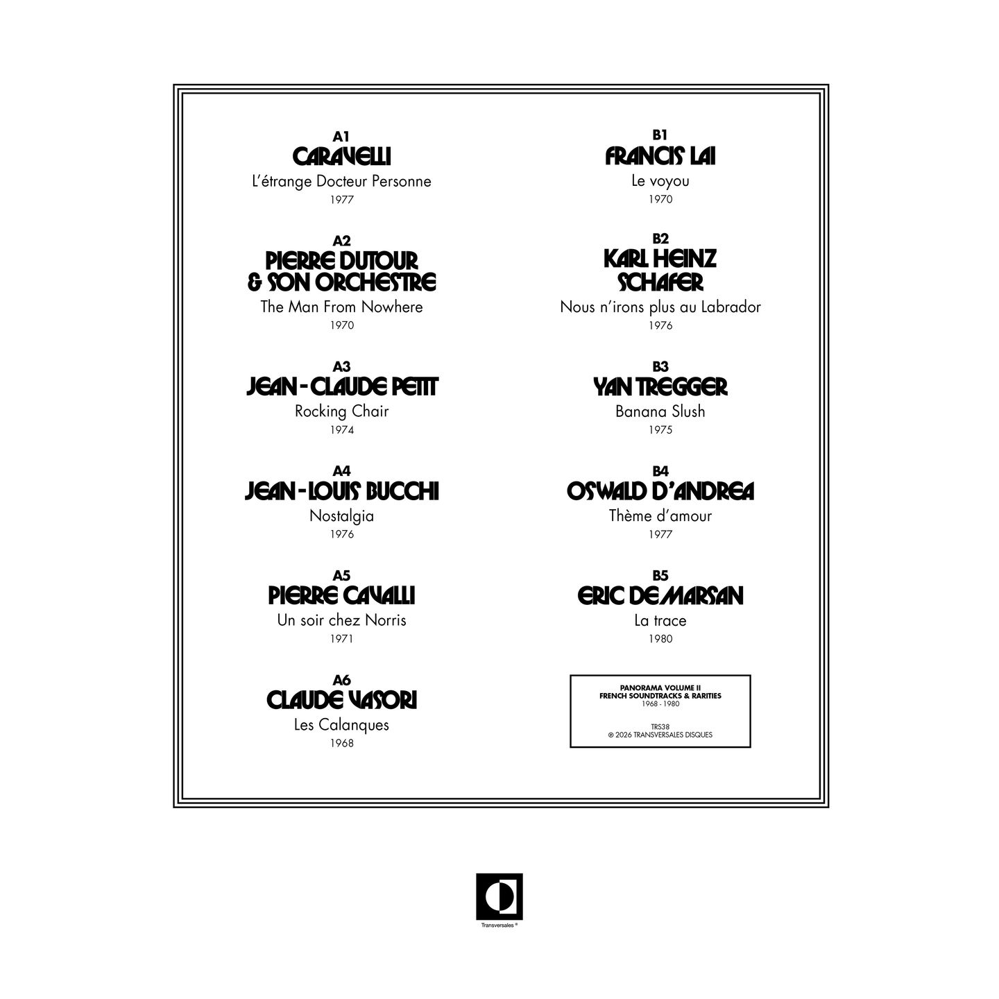 Various Artists - Panorama Vol.2 | Transversales Disques (TRS38) - 2