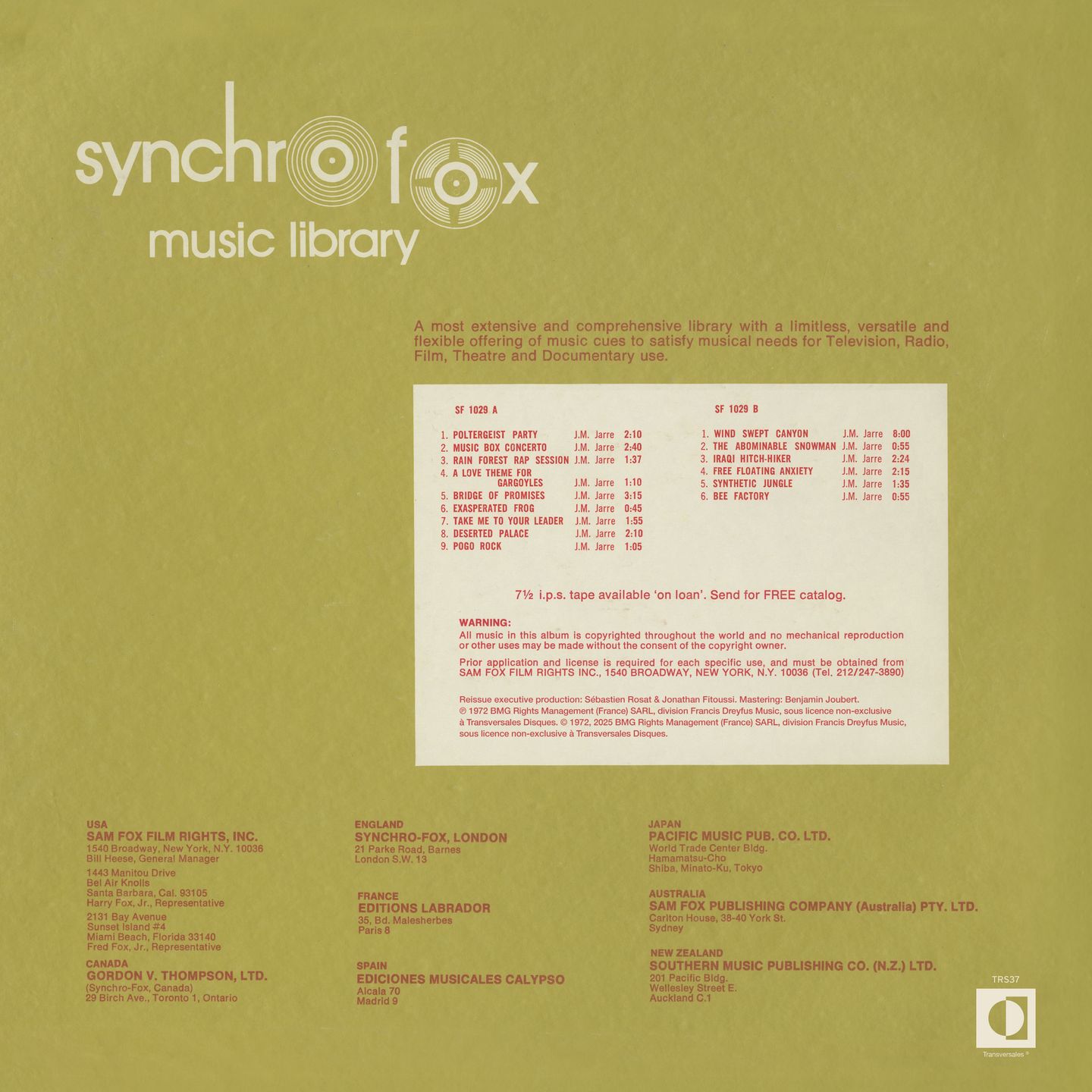 Jean-Michel Jarre - Deserted Palace (Library Edition) | Transversales Disques (TRS37) - 2