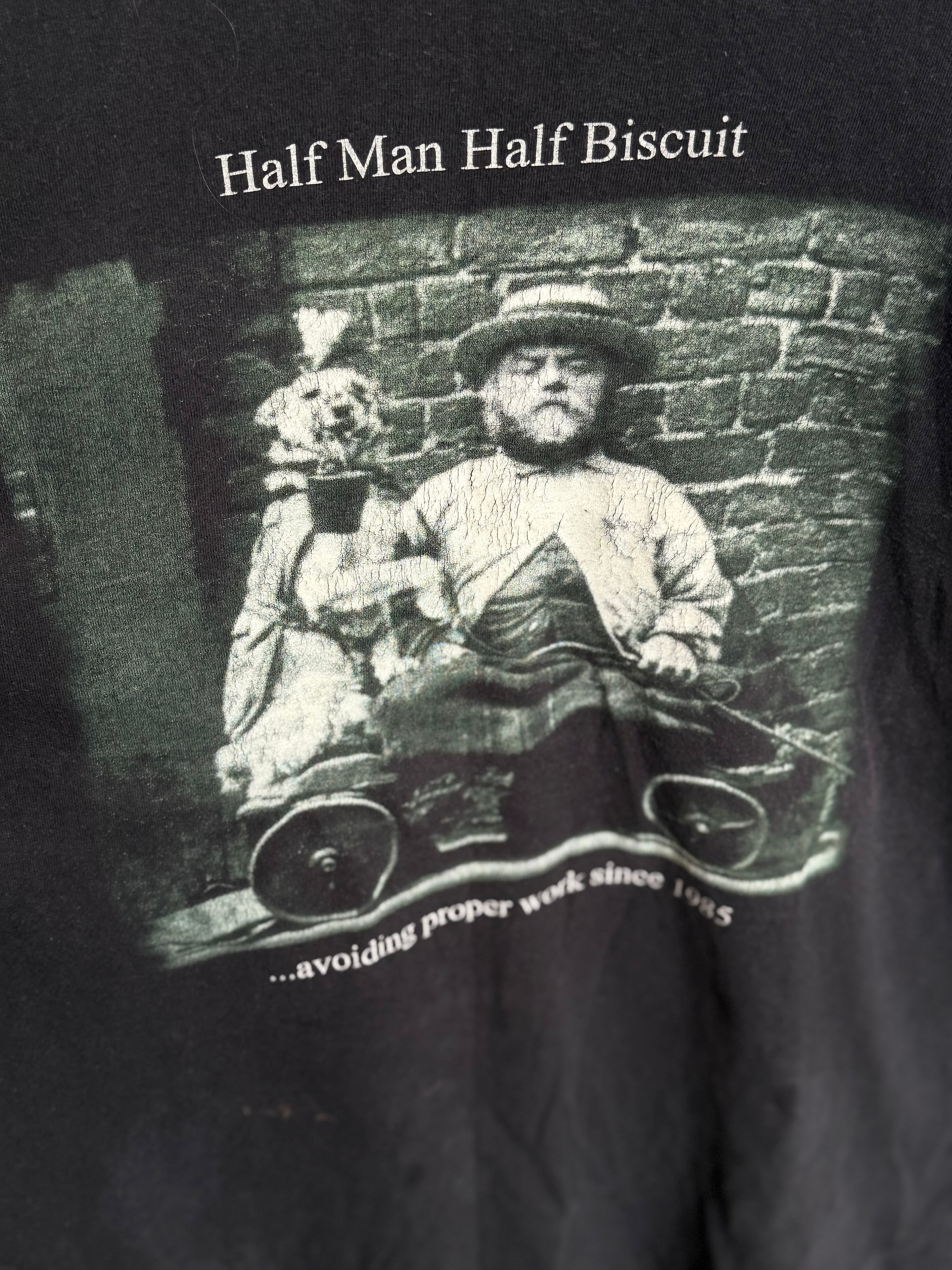 First Press - Original Late 1990s Half Man Half Biscuit ‘Avoiding Proper Work’ Vintage T-Shirt – XL - 5