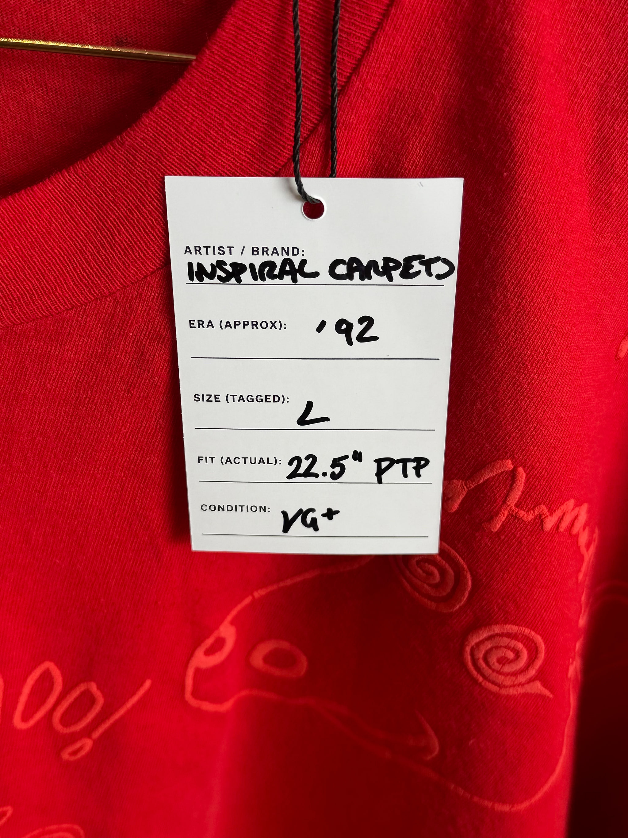 First Press - Original Circa-1990 Inspiral Carpets ‘Moo!’ Vintage Single Stitch T-Shirt size Large – Signed by Clint Boon - 6