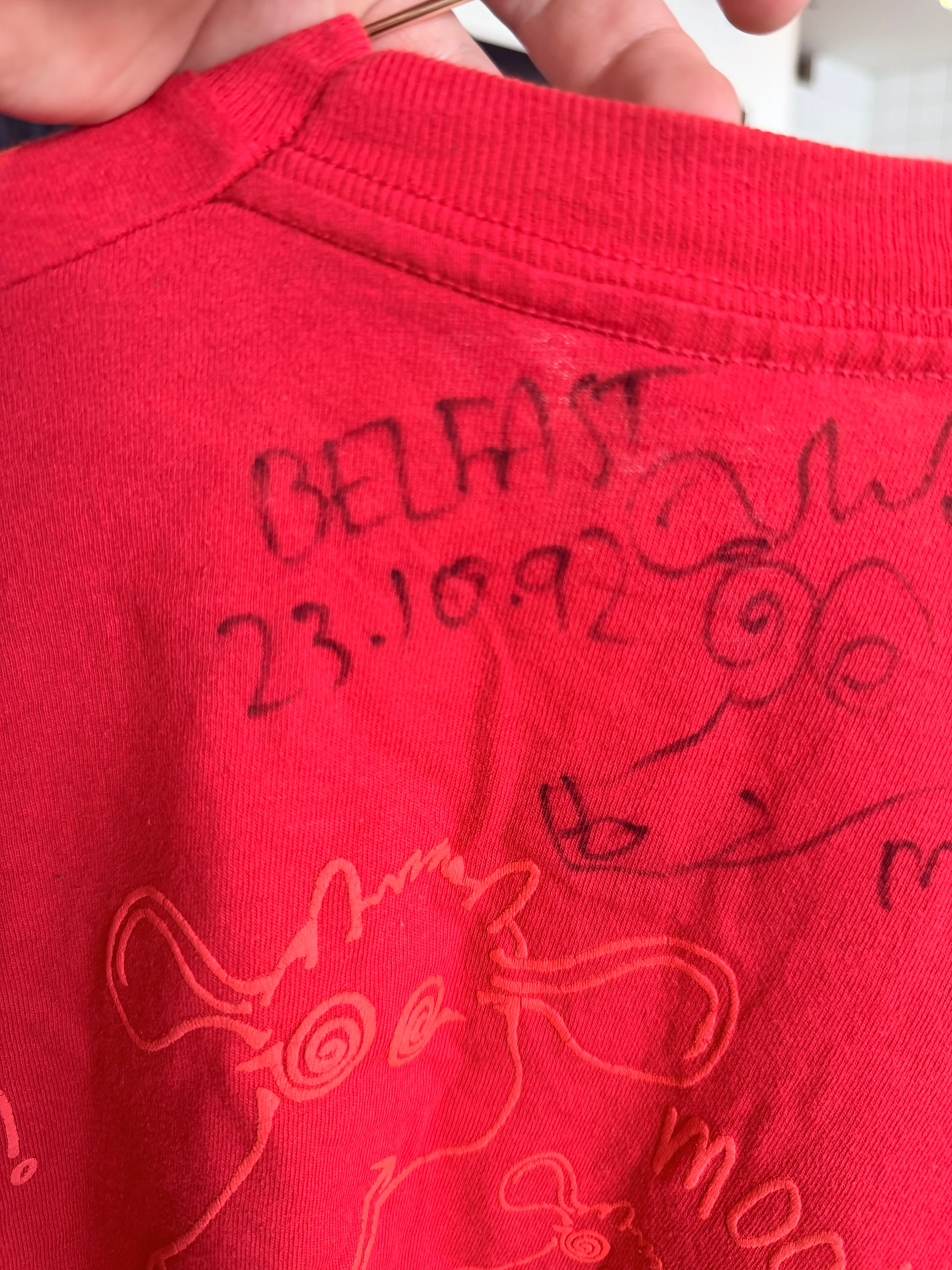 First Press - Original Circa-1990 Inspiral Carpets ‘Moo!’ Vintage Single Stitch T-Shirt size Large – Signed by Clint Boon - 3
