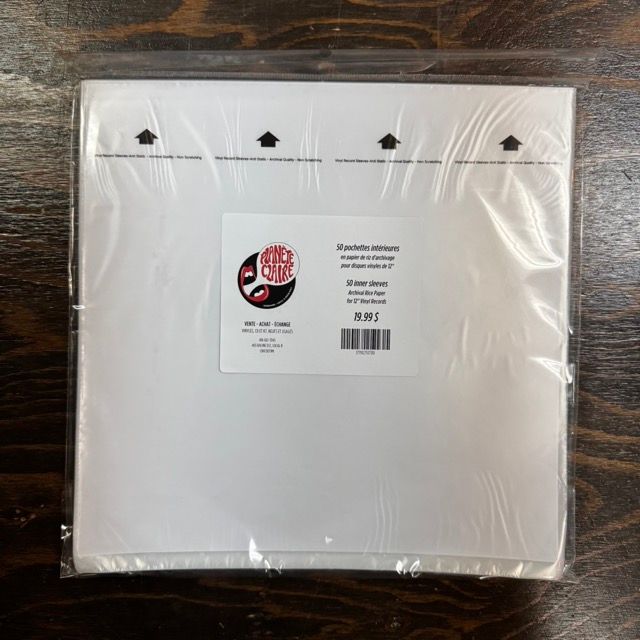 Planète Claire - 50 Pochettes intérieures 12" en papier de riz d'archivage pour disques vinyles