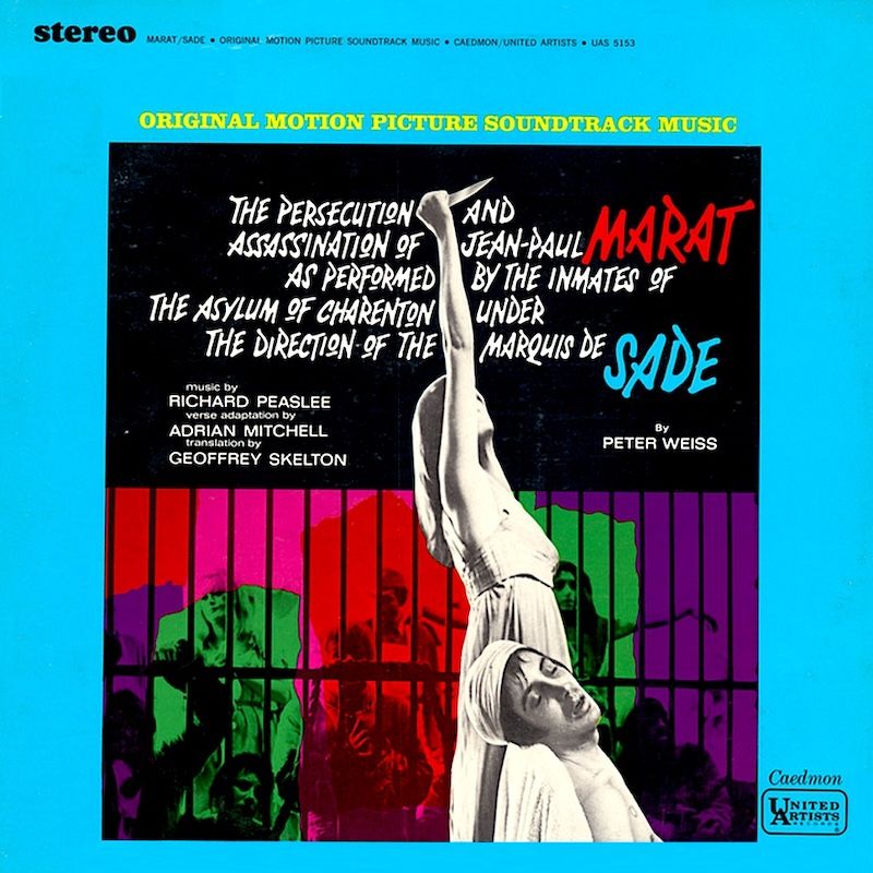 Richard Peaslee - Marat / Sade - Original Motion Picture Soundtrack Music -  "The Persecution And Assassination Of Jean-Paul Marat As Performed By The Inmates Of The Asylum Of Charenton Under The Direction Of The Marquis De Sade" [Vinyl] | Caedmon (UAS 5153) - main