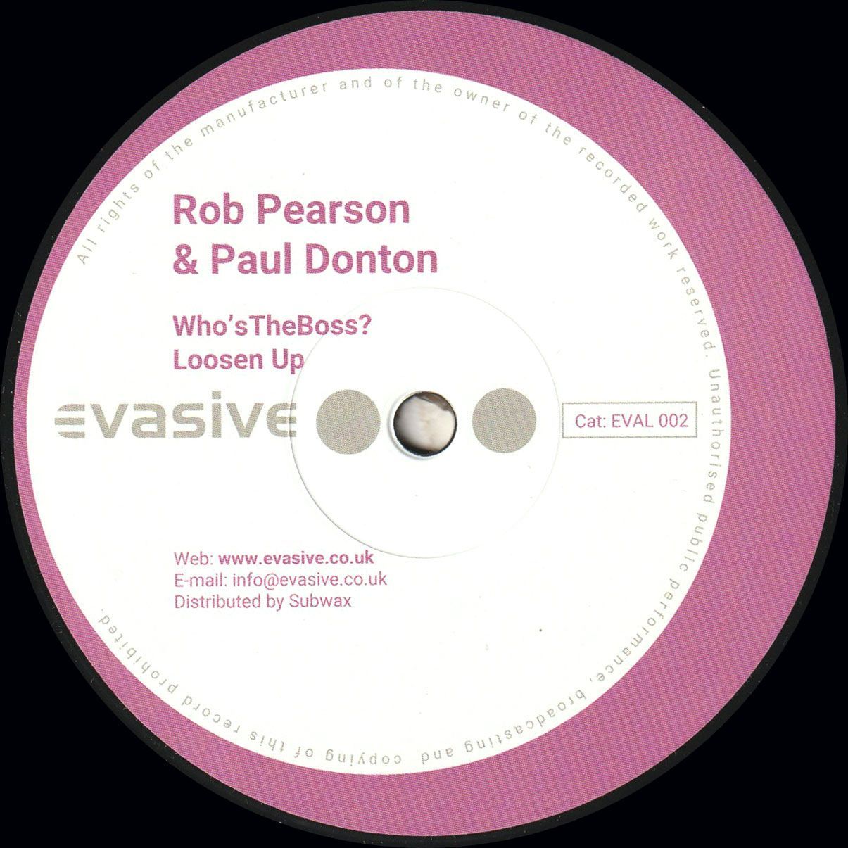 Rob Pearson , Paul Donton , Jay Tripwire - Who's The Boss | Evasive Records (EVAL002)
