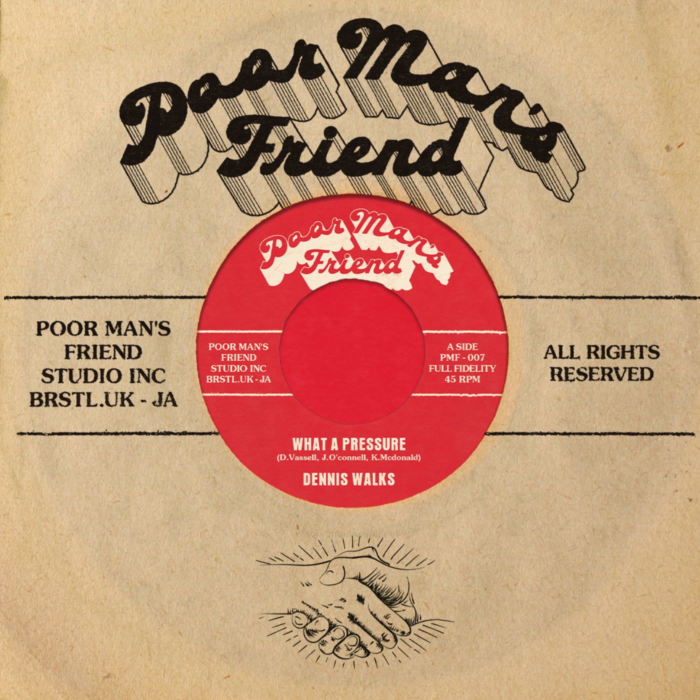 Dennis Walks , The Poor Man's Friend - What A Pressure | Poor Man's Friend Records (PMF-007)