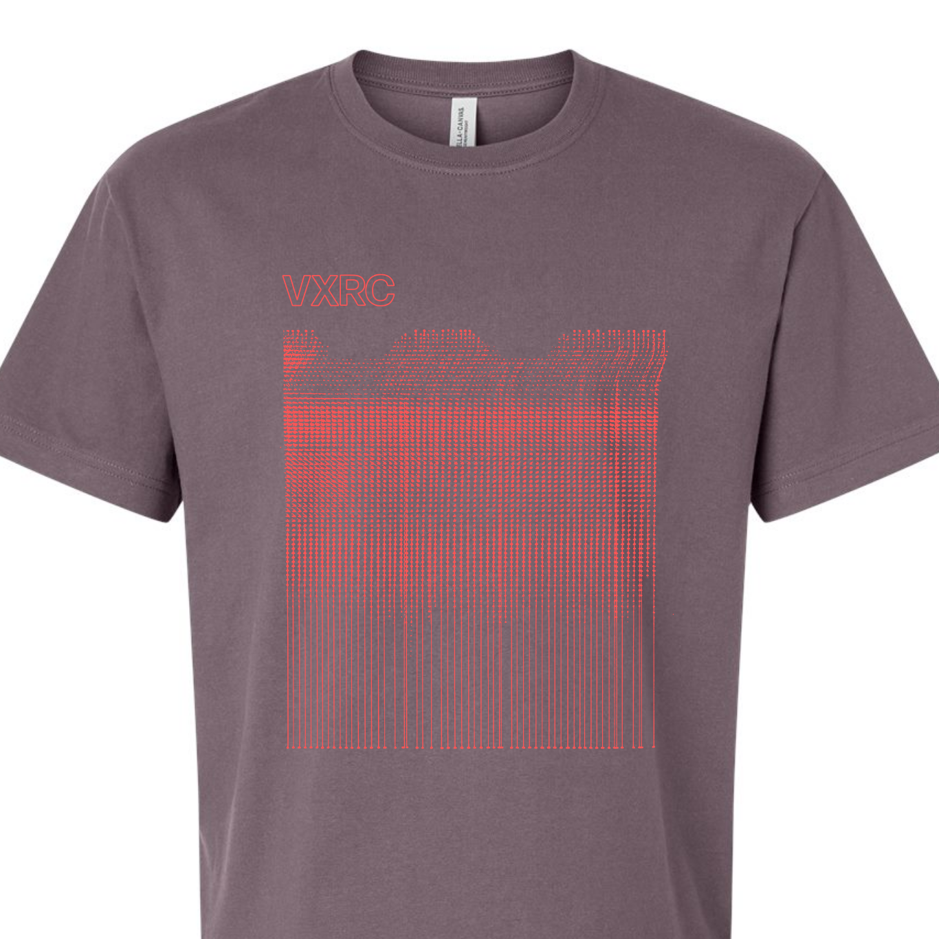 vela x record club - logo tee 2 - light red ink on purple storm