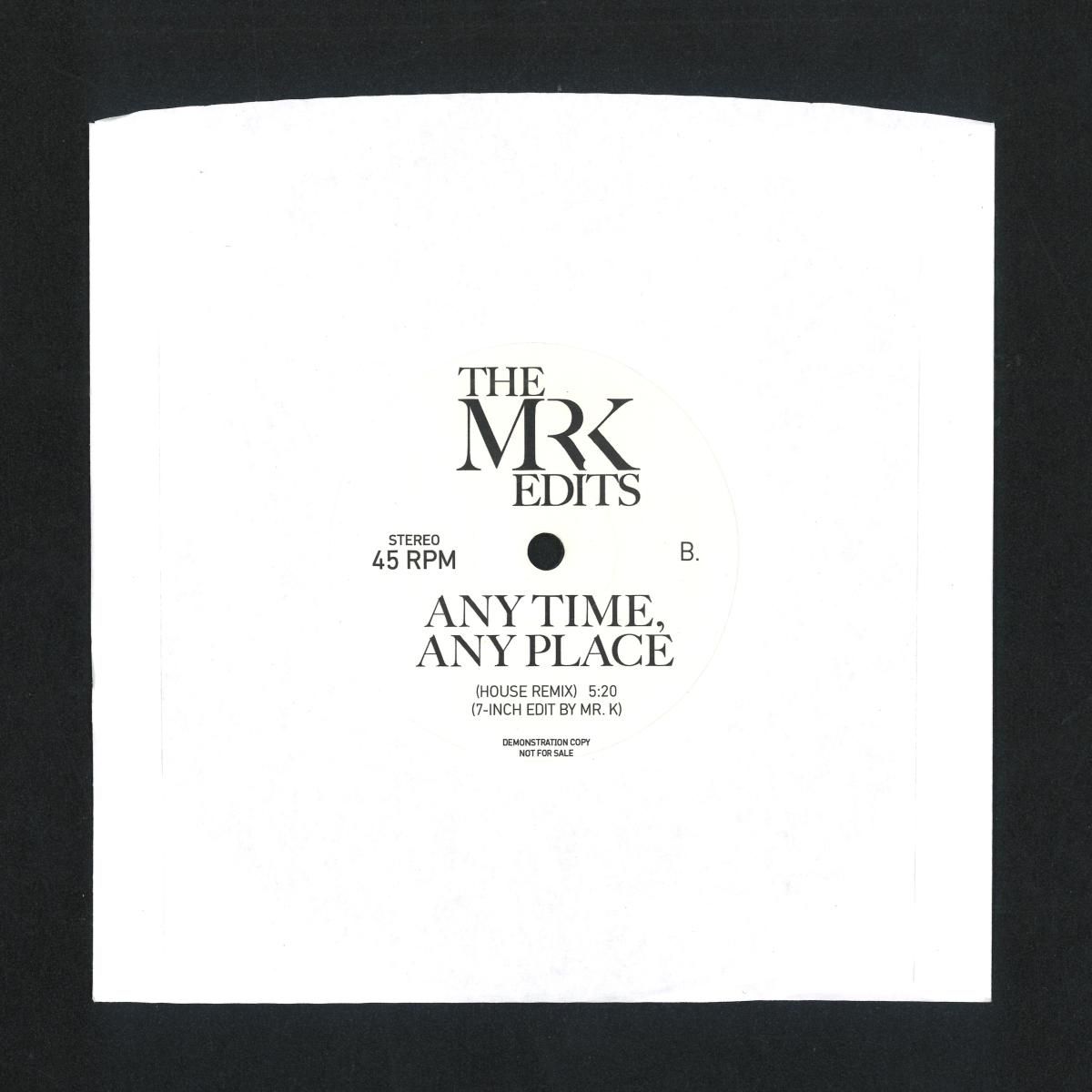 Mr. K - Remember The Time / Any Time Any Place | Most Excellent Unlimited (MXMRK-2076) - 2
