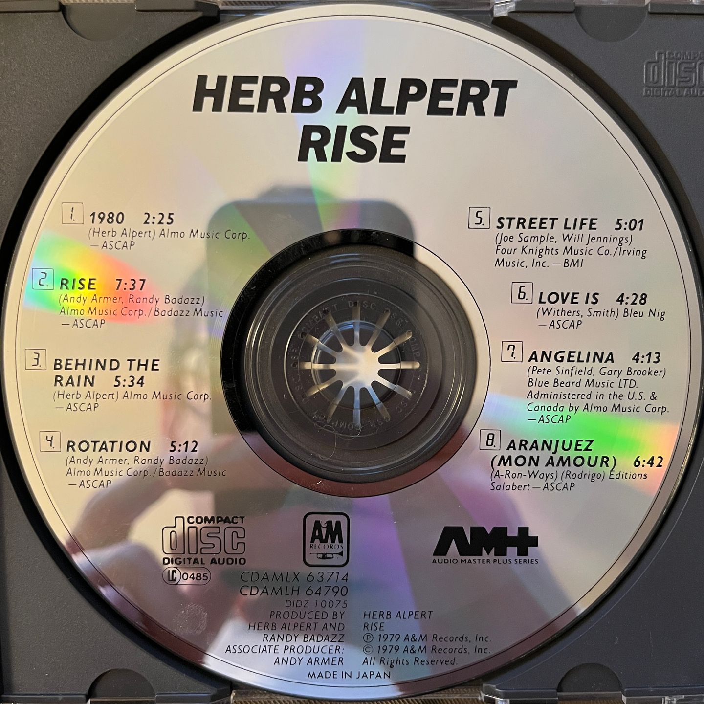 Herb Alpert - Rise | A&M Records (CDAMLX 63714 / CDAMLH 64790) - 3