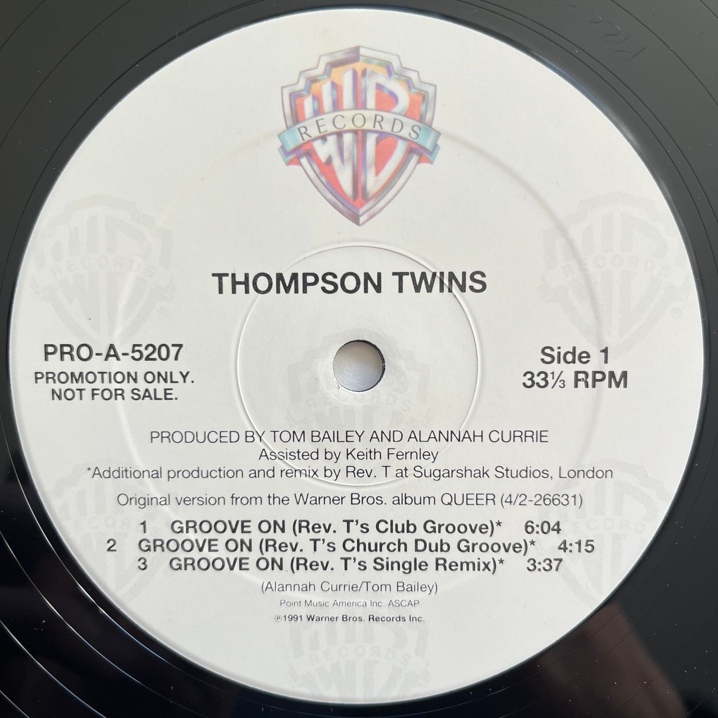 Thompson Twins - Groove On | Warner Bros. Records (PRO-A-5207) - 2