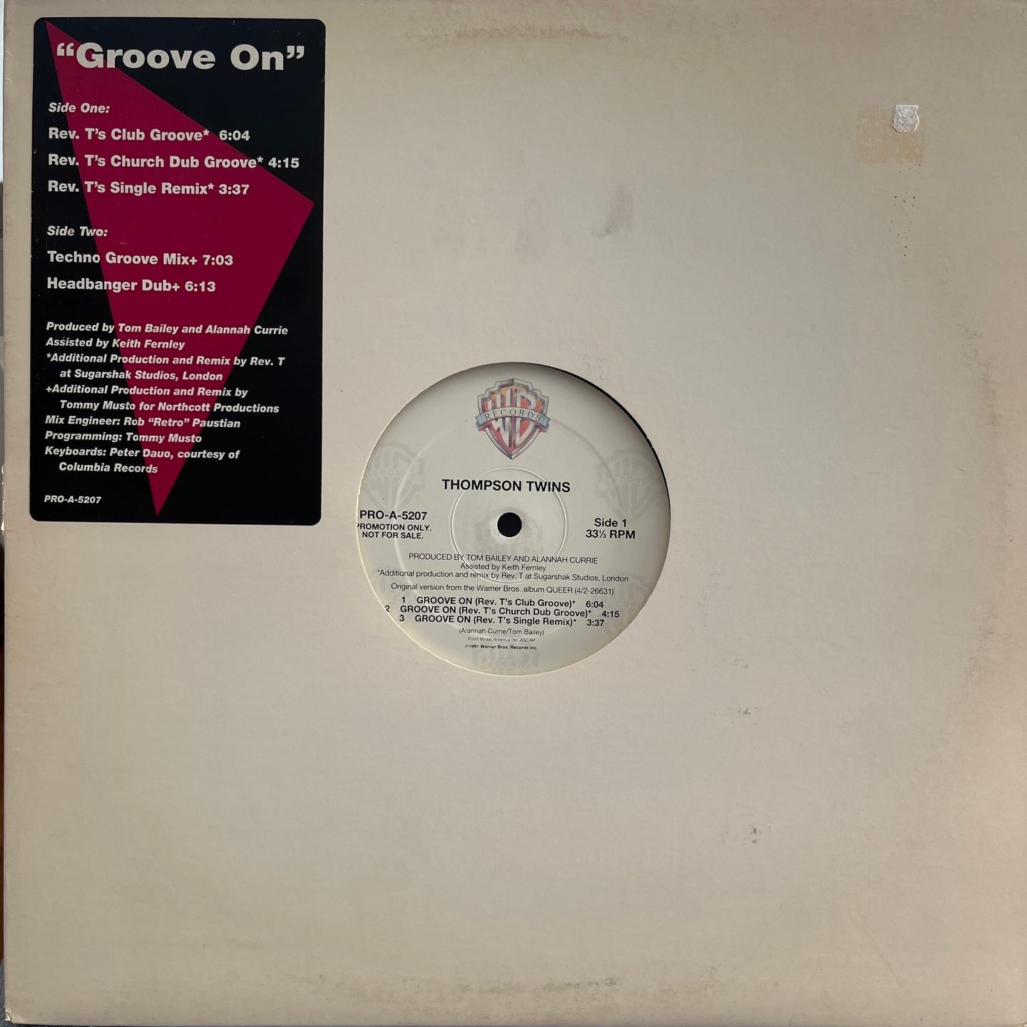 Thompson Twins - Groove On | Warner Bros. Records (PRO-A-5207)