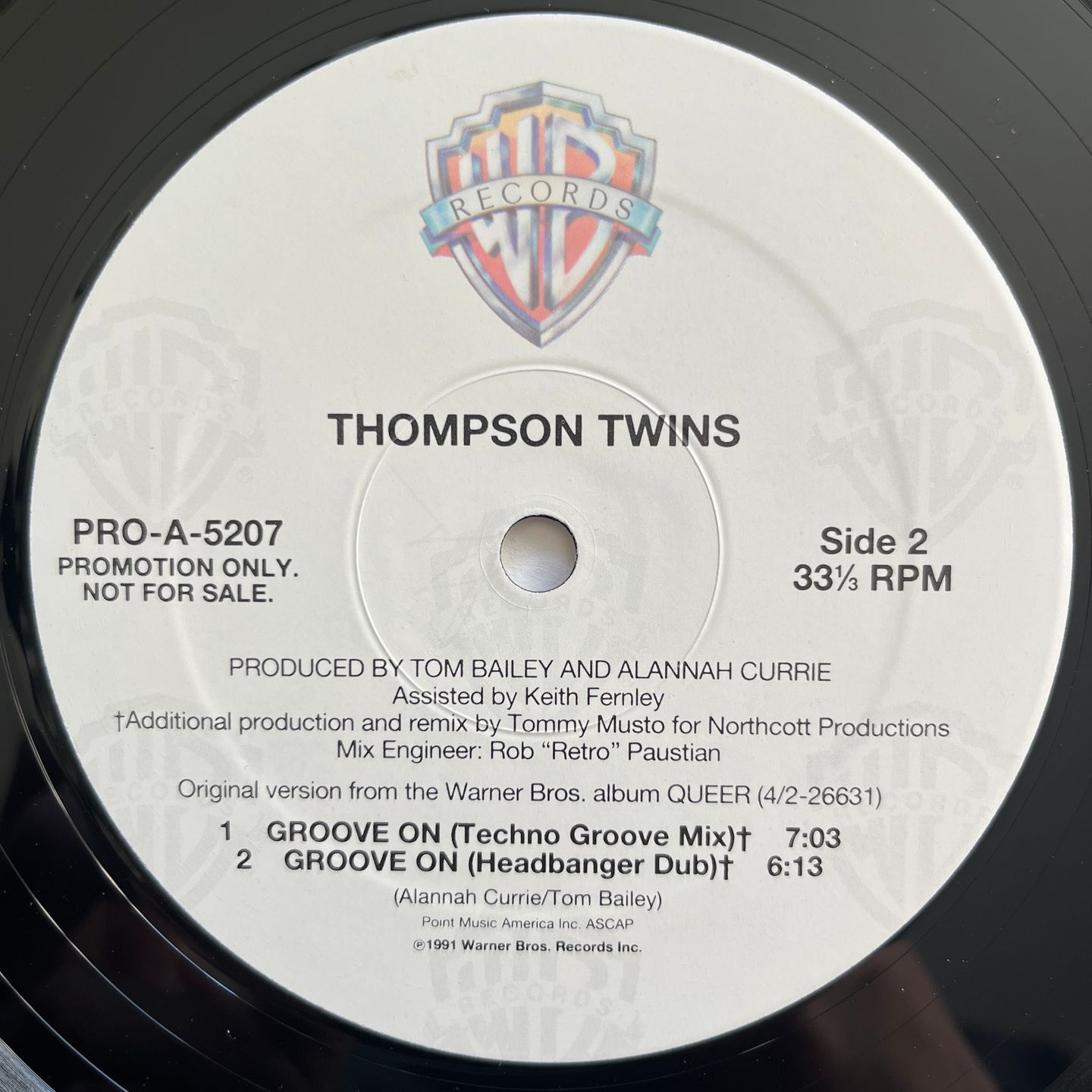 Thompson Twins - Groove On | Warner Bros. Records (PRO-A-5207) - 3