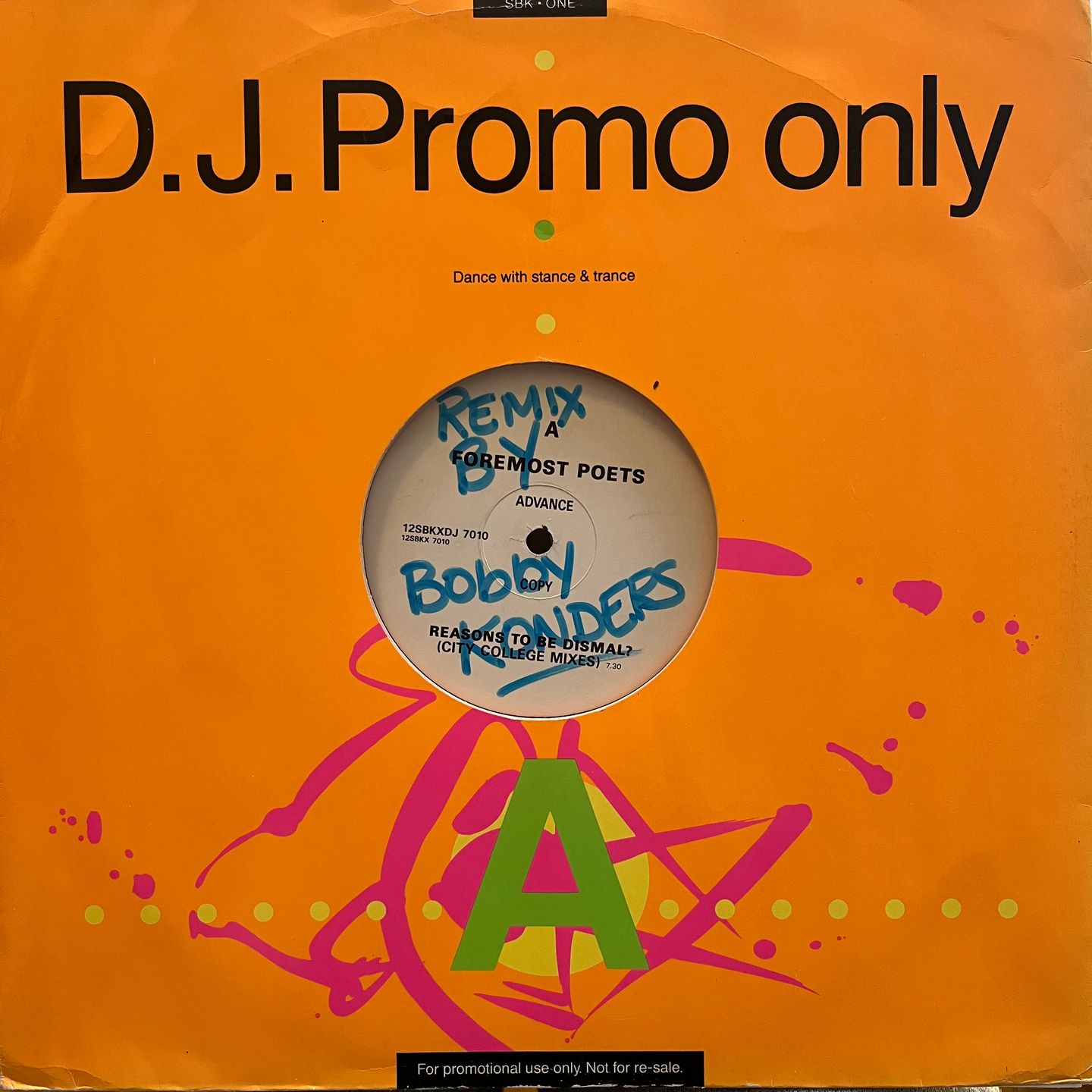 Foremost Poets - Reasons To Be Dismal? | SBK Records (12SBKXDJ 7010) - main