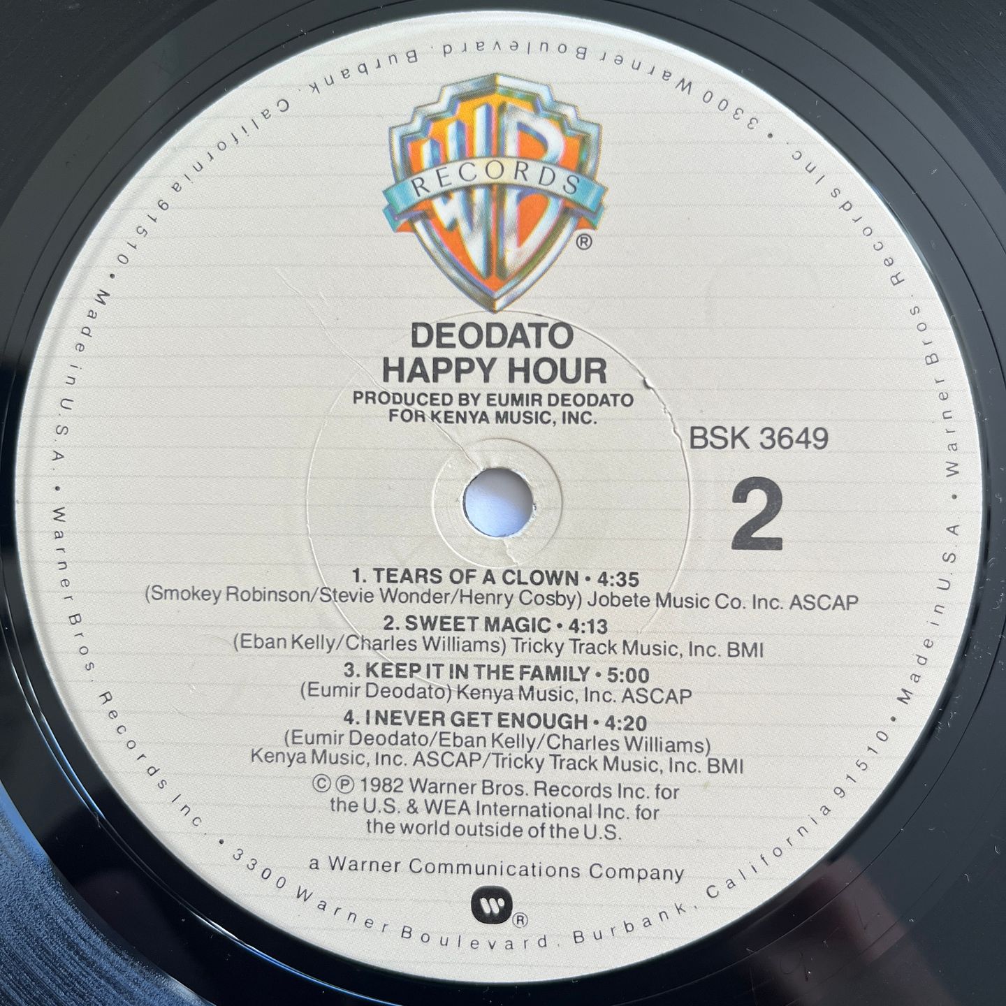 Eumir Deodato - Happy Hour | Warner Bros. Records (BSK 3649) - 4