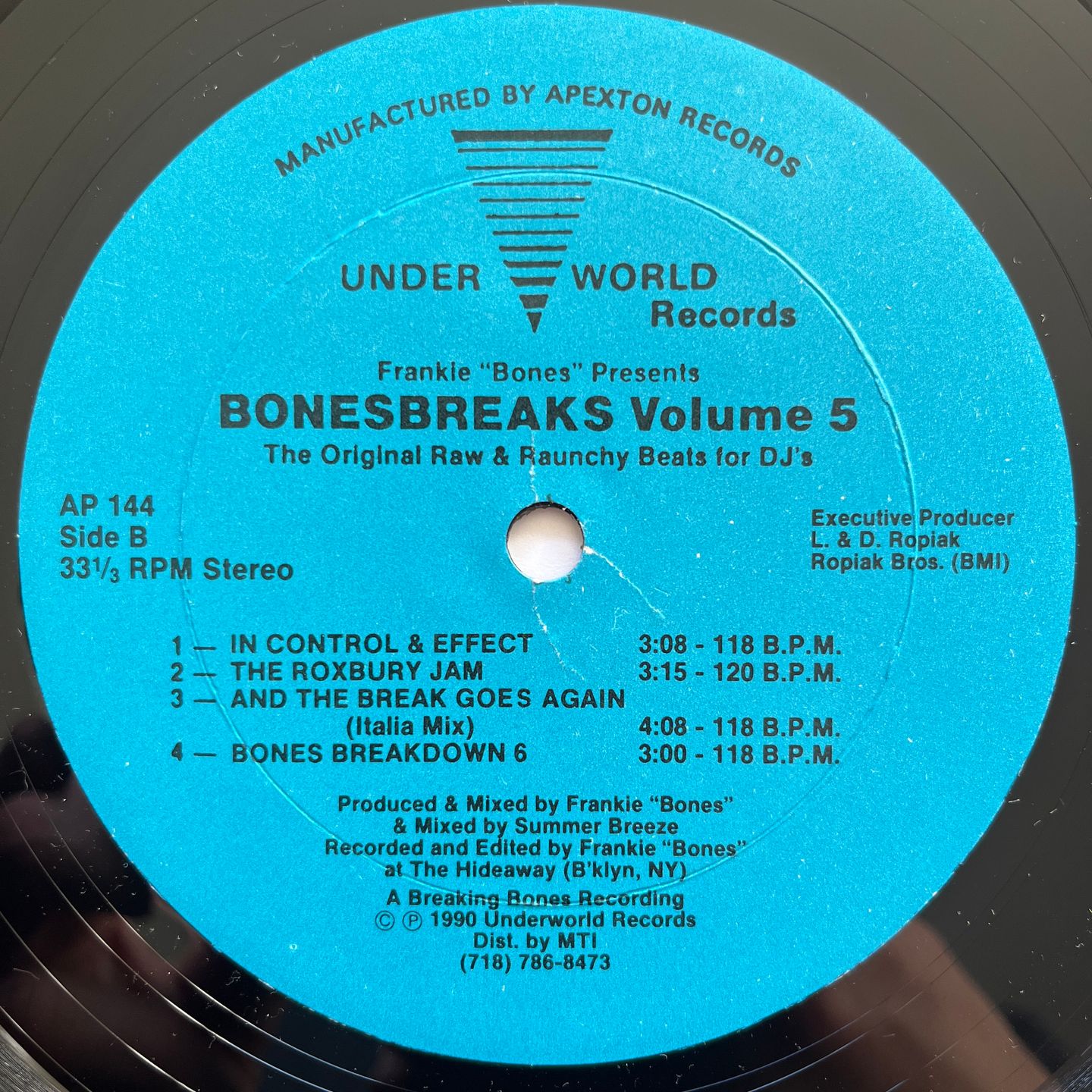 Frankie Bones Presents Bonesbreaks - Volume 5 (The Original Raw & Raunchy Beats For DJ's) | Underworld Records (AP 144) - 2