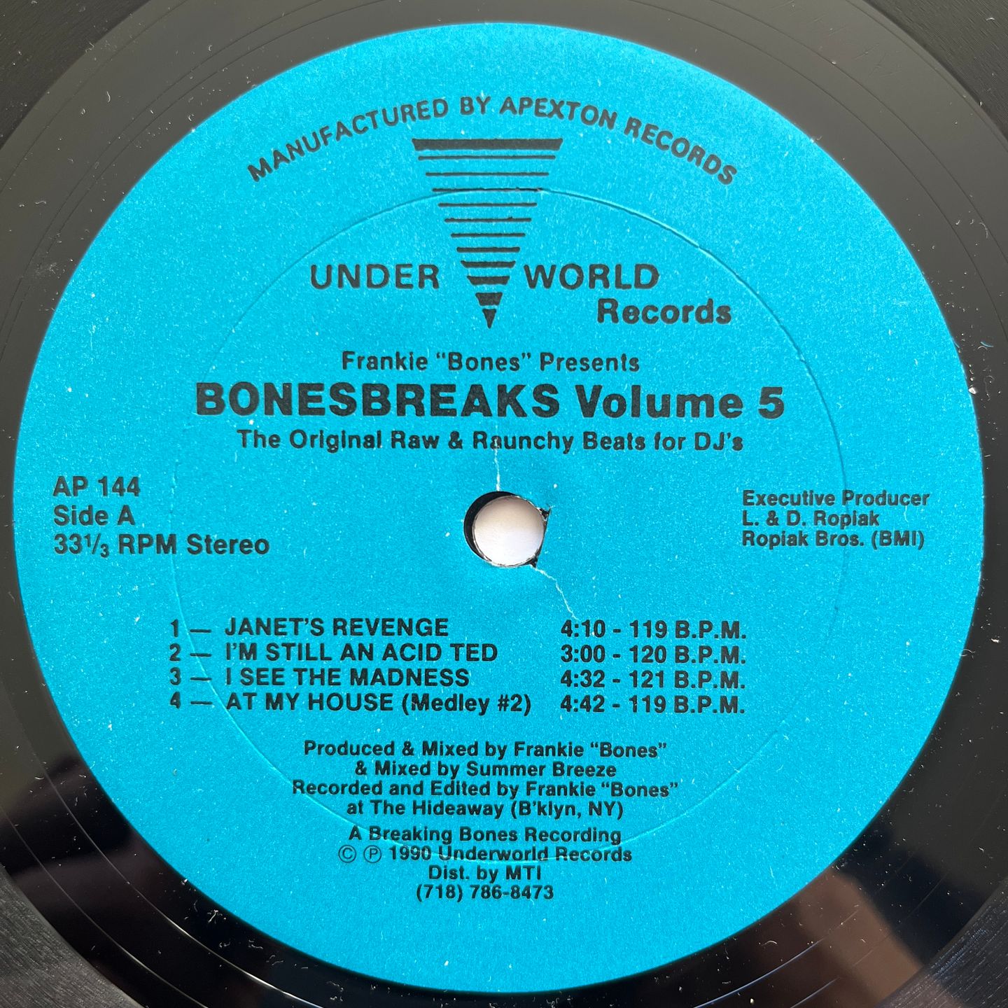 Frankie Bones Presents Bonesbreaks - Volume 5 (The Original Raw & Raunchy Beats For DJ's) | Underworld Records (AP 144) - main