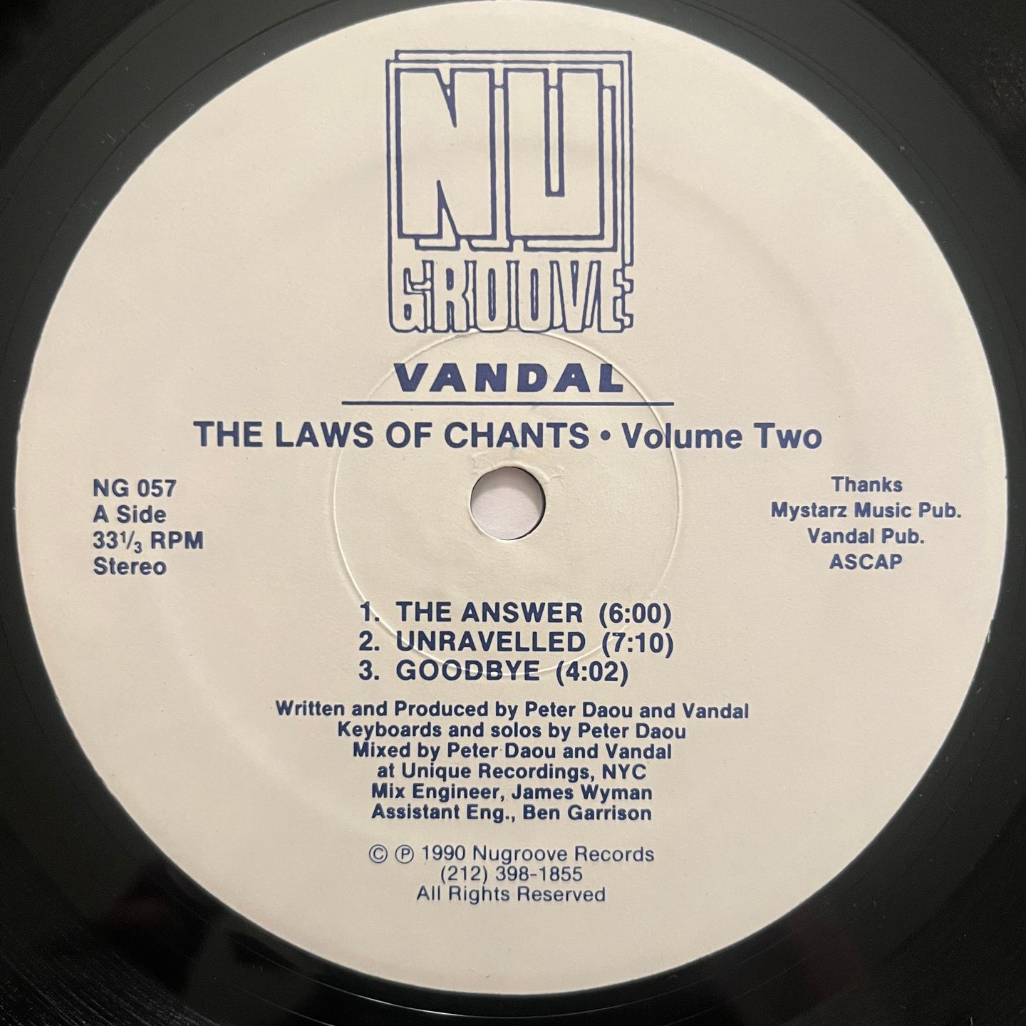 Vandal - The Laws Of Chants • Volume Two | Nu Groove Records (NG 057)