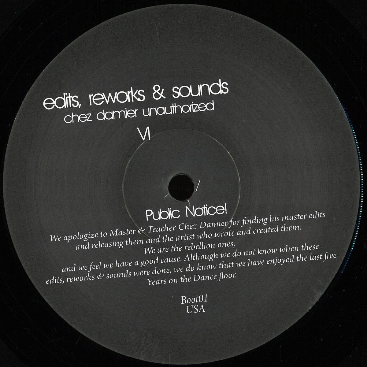 Chez Damier - Edits, Reworks & Sounds (Chez Damier Unauthorized) VI | Not On Label (Boot01)