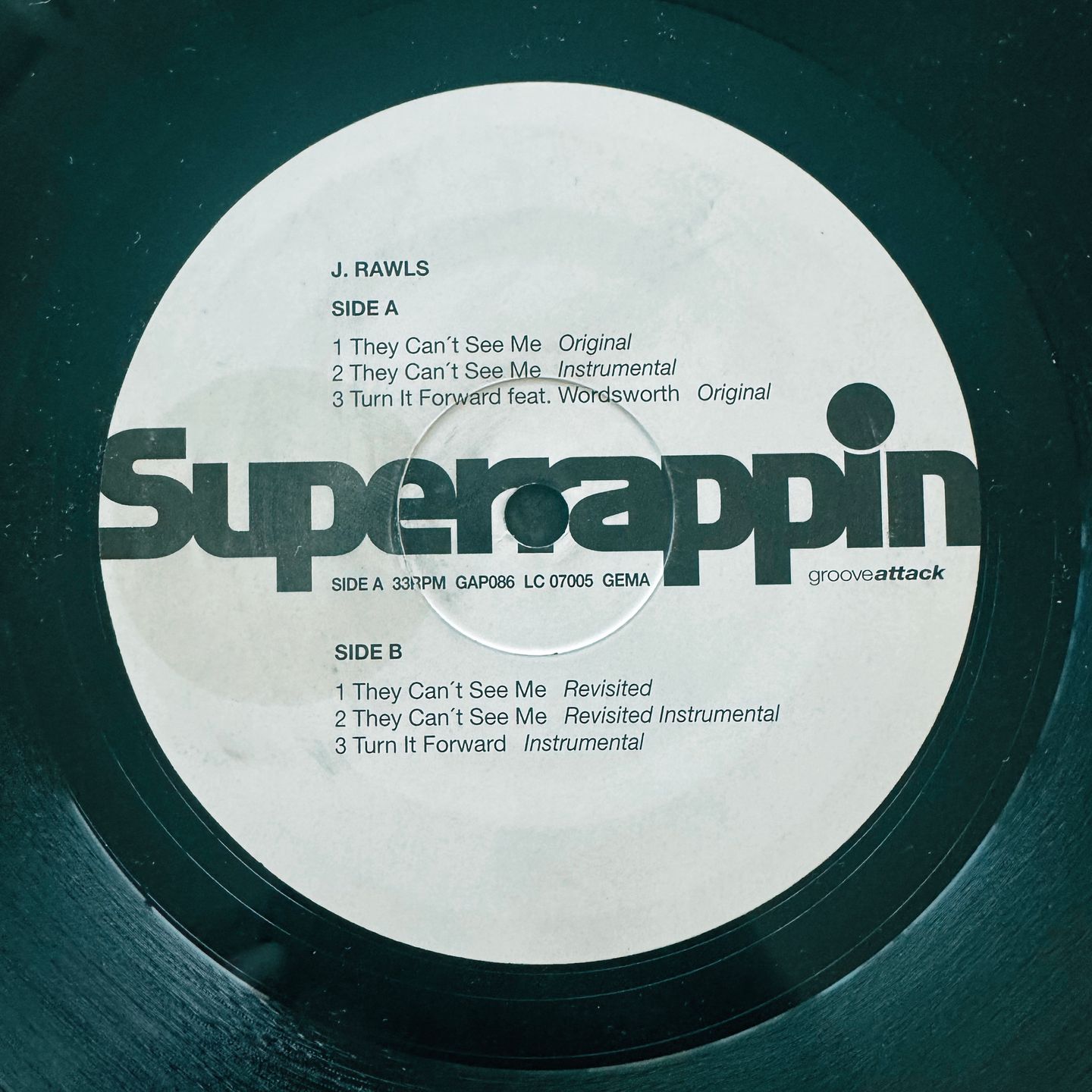 J. Rawls - They Can't See Me / Turn It Forward | Groove Attack Productions (GAP 086) - 2