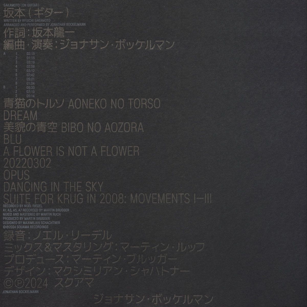 Jonathan Bockelmann - Sakamoto (On Guitar) | Squama (SQM031) - main
