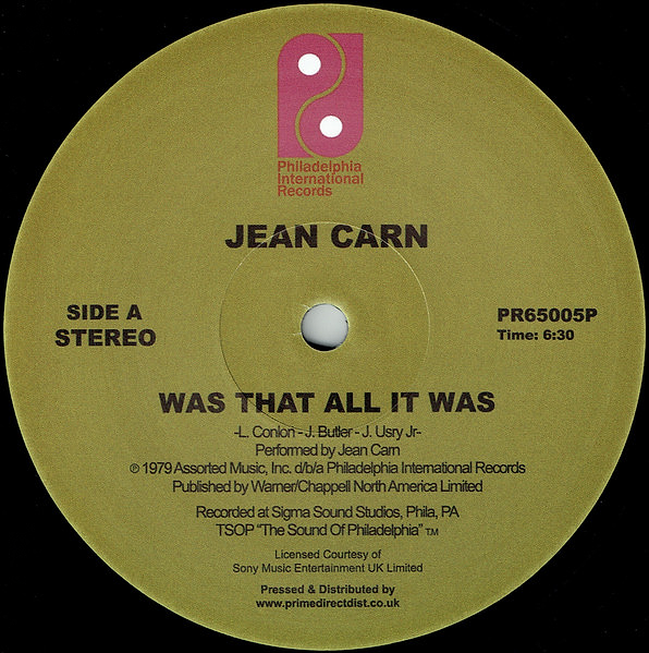 Jean Carn - Was That All It Was / Don't Let It Go to Your Head | Philadelphia International Records (PR65005P) Jean Carn - Was That All It Was / Don't Let It Go to Your Head | Philadelphia International Records (PR65005P)