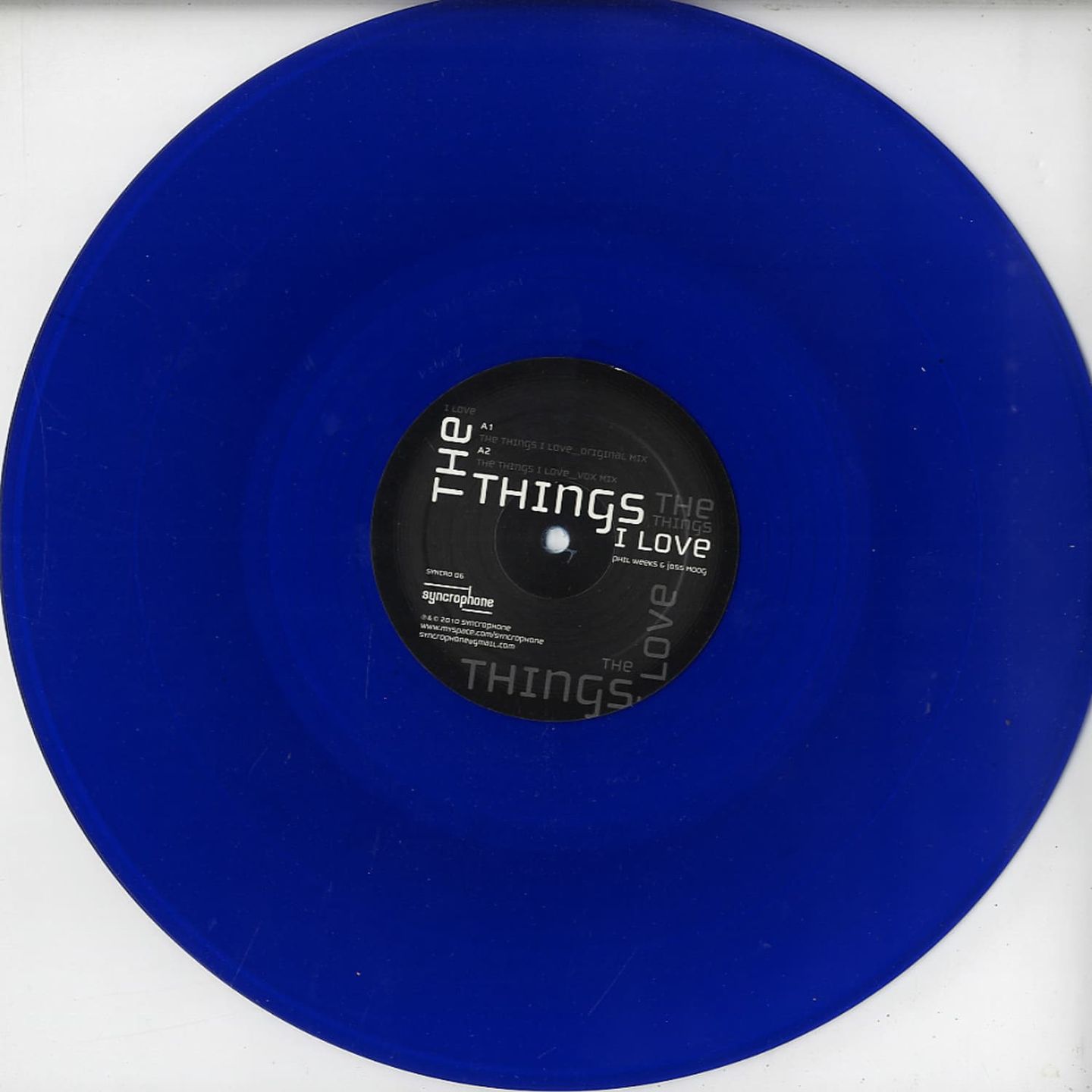 Phil Weeks & Joss Moog - The Things I Love (incl. Lerosa Remix) (Blue Translucent Vinyl) | Syncrophone Recordings (SYNCRO06)