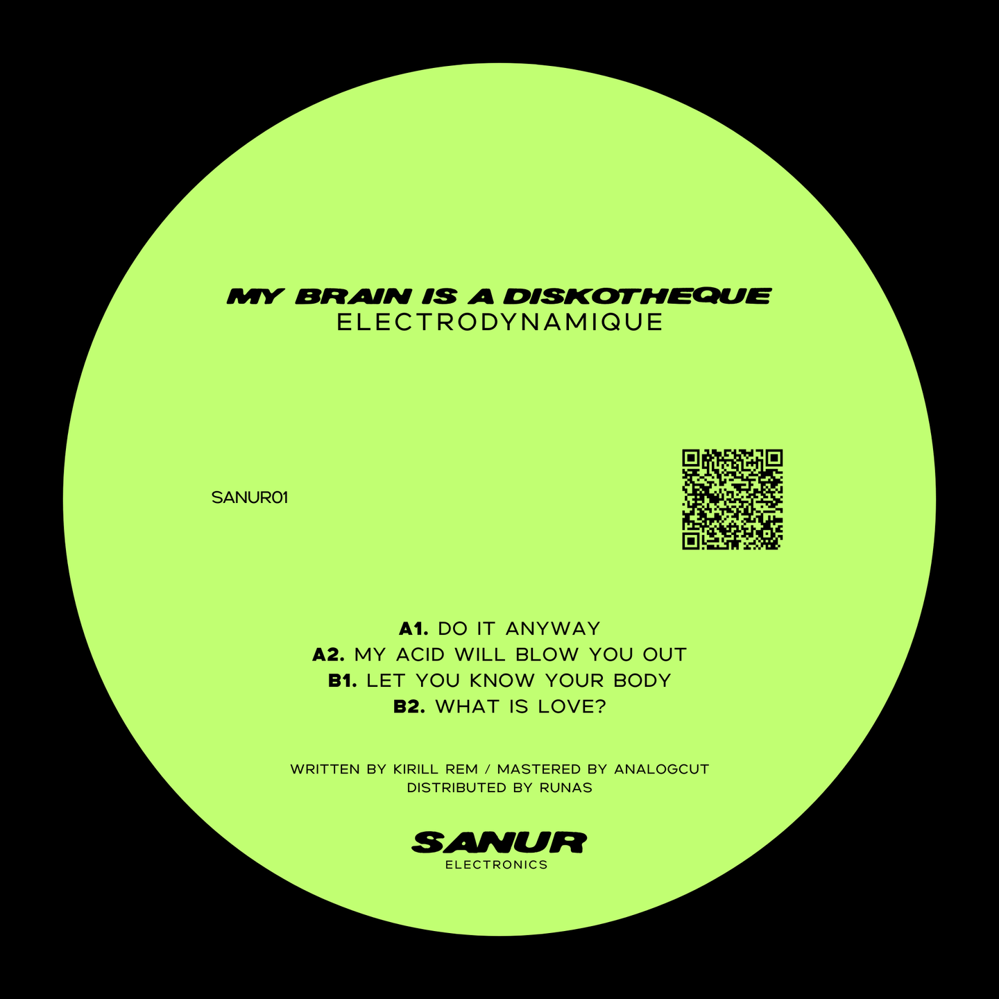 Electrodynamique - My Brain Is A Diskotheque (SANUR01) | Sanur Electronics (SANUR01) - main