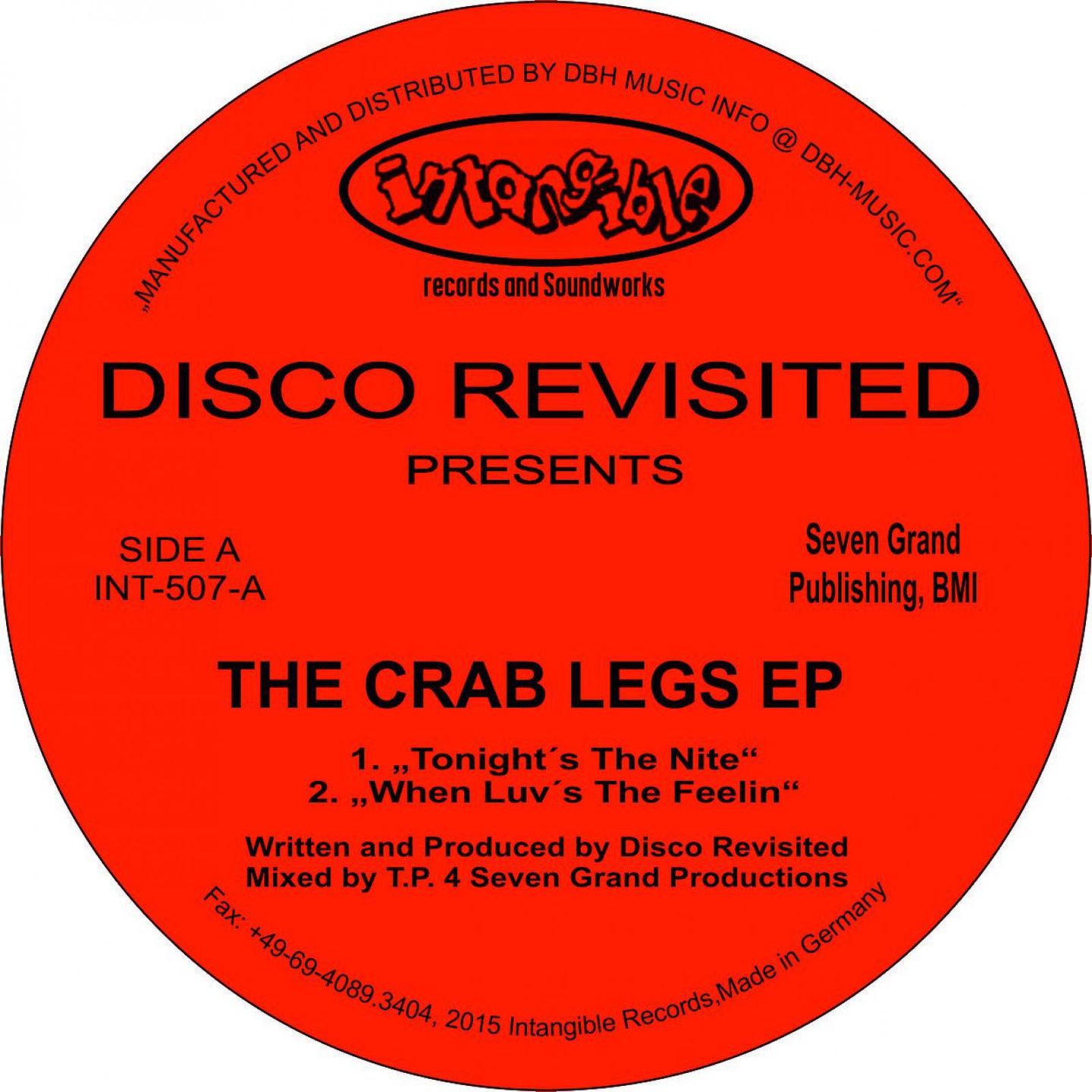Disco Revisited - The Crab Legs EP | Intangible Records & Soundworks (INT-507) - main