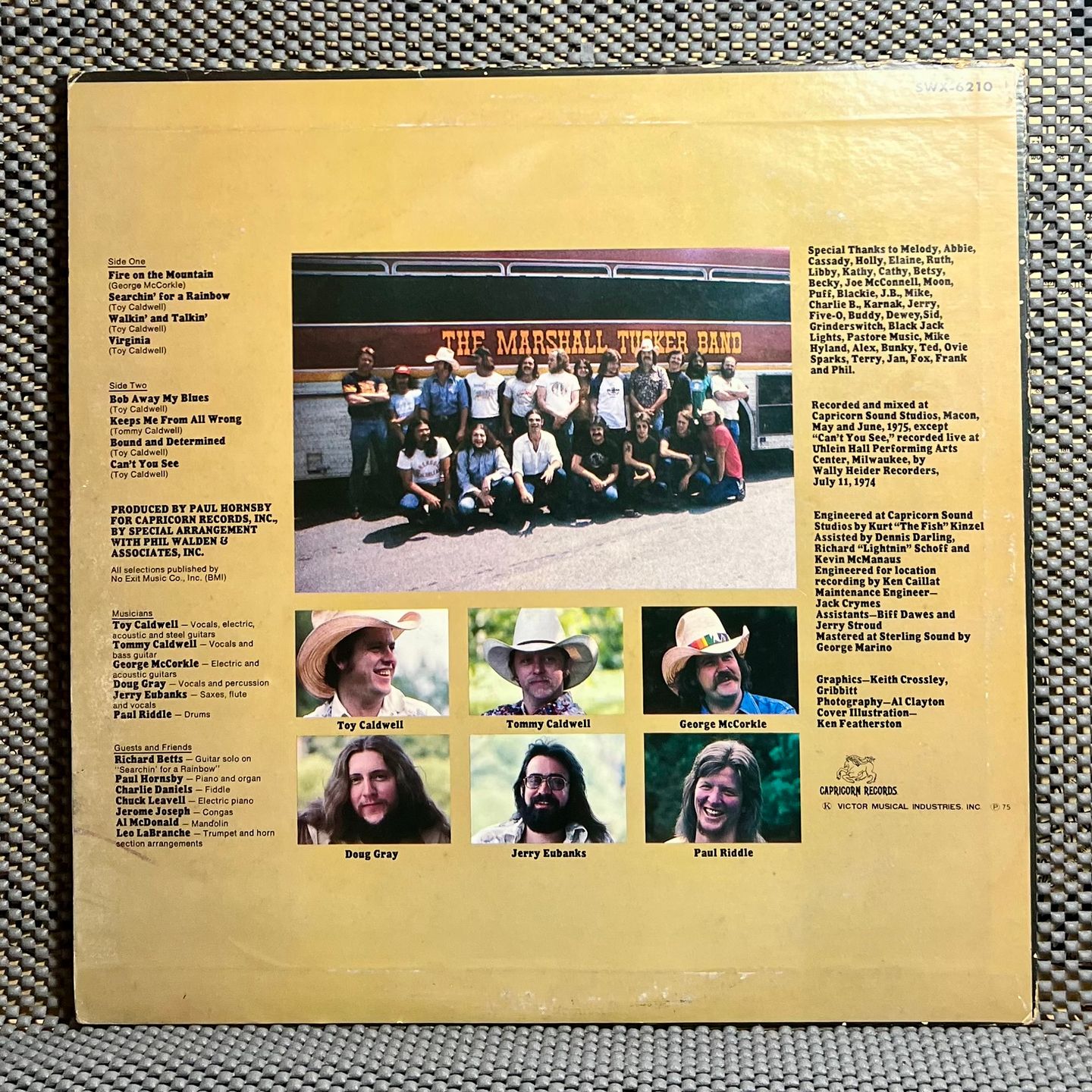 The Marshall Tucker Band - Searchin' For A Rainbow [Vinyl LP - 1st Japan Press - 1975 - Capricorn Records SWX-6210  - VG+/VG no Obi with insert] Southern Rock | Capricorn Records (SWX-6210) - 3