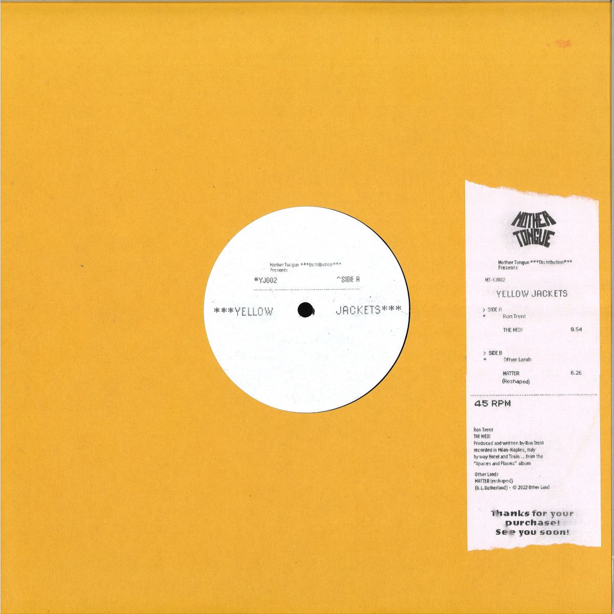 Ron Trent  &  Other Lands - Yellow Jackets Vol. 2 | Yellow Jackets (YJ002)