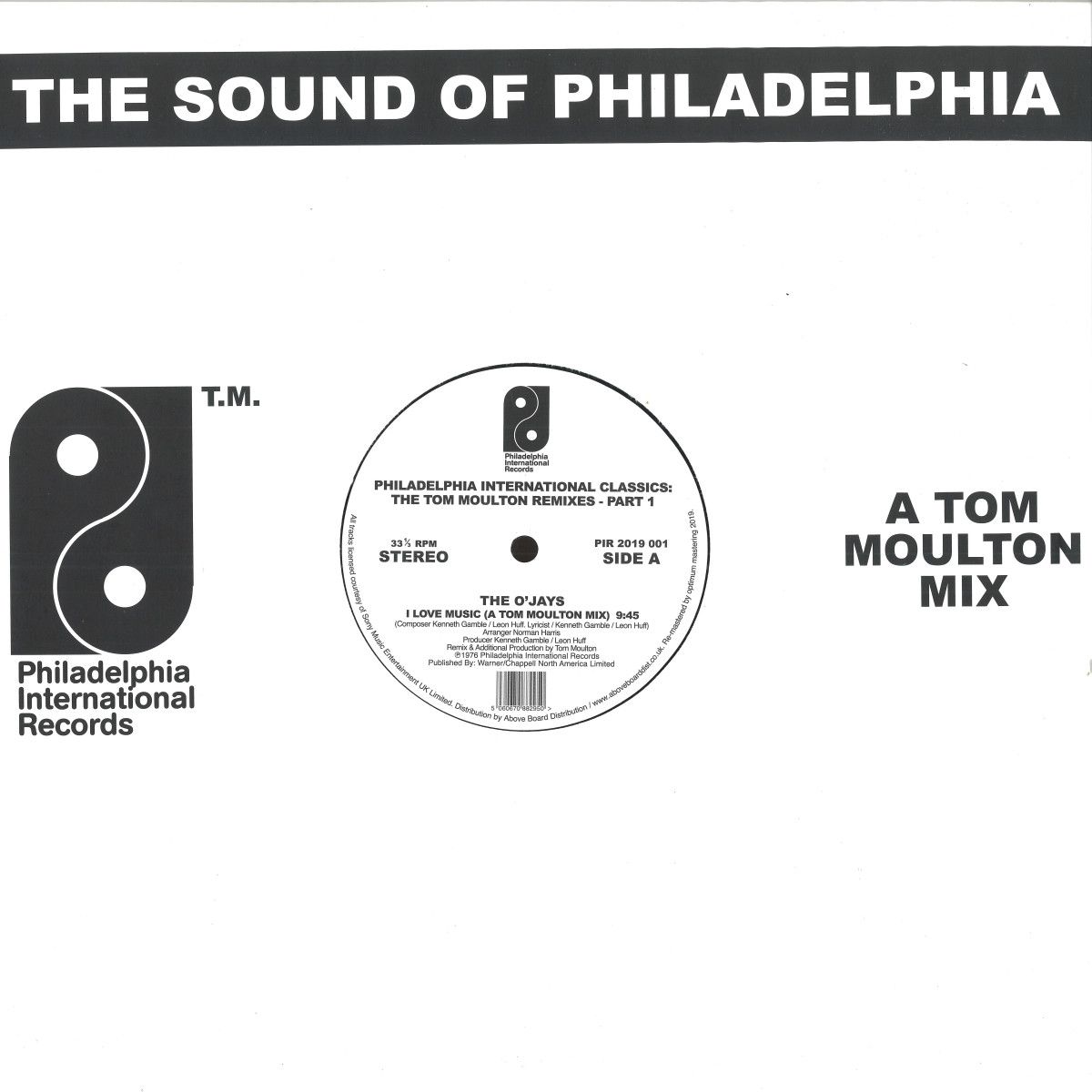 Various - Philadelphia International Classics - The Tom Moulton Remixes : Part 1 (2x12") | PHILADELPHIA INTERNATIONAL REC (PIR2019001) - main