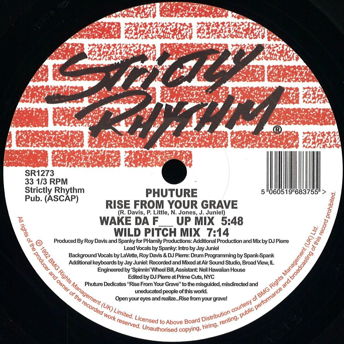 Phuture ( Dj Pierre  &  Spanky) - Rise From Your Grave | Strictly Rythm (SR1273)