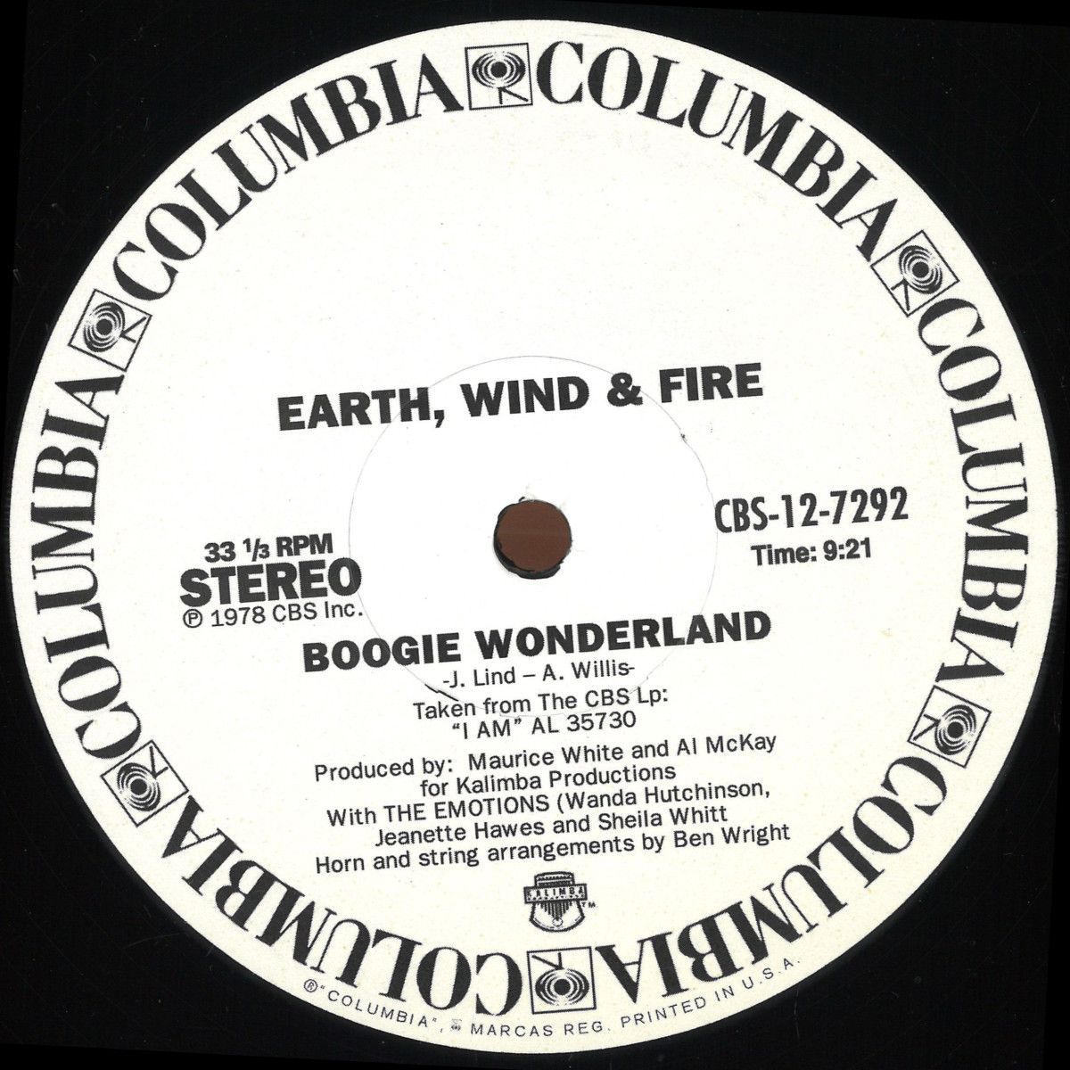 Earth Wind & Fire - Boogie Wonderland / September | Columbia (COL127292) Earth Wind & Fire - Boogie Wonderland / September | Columbia (COL127292)