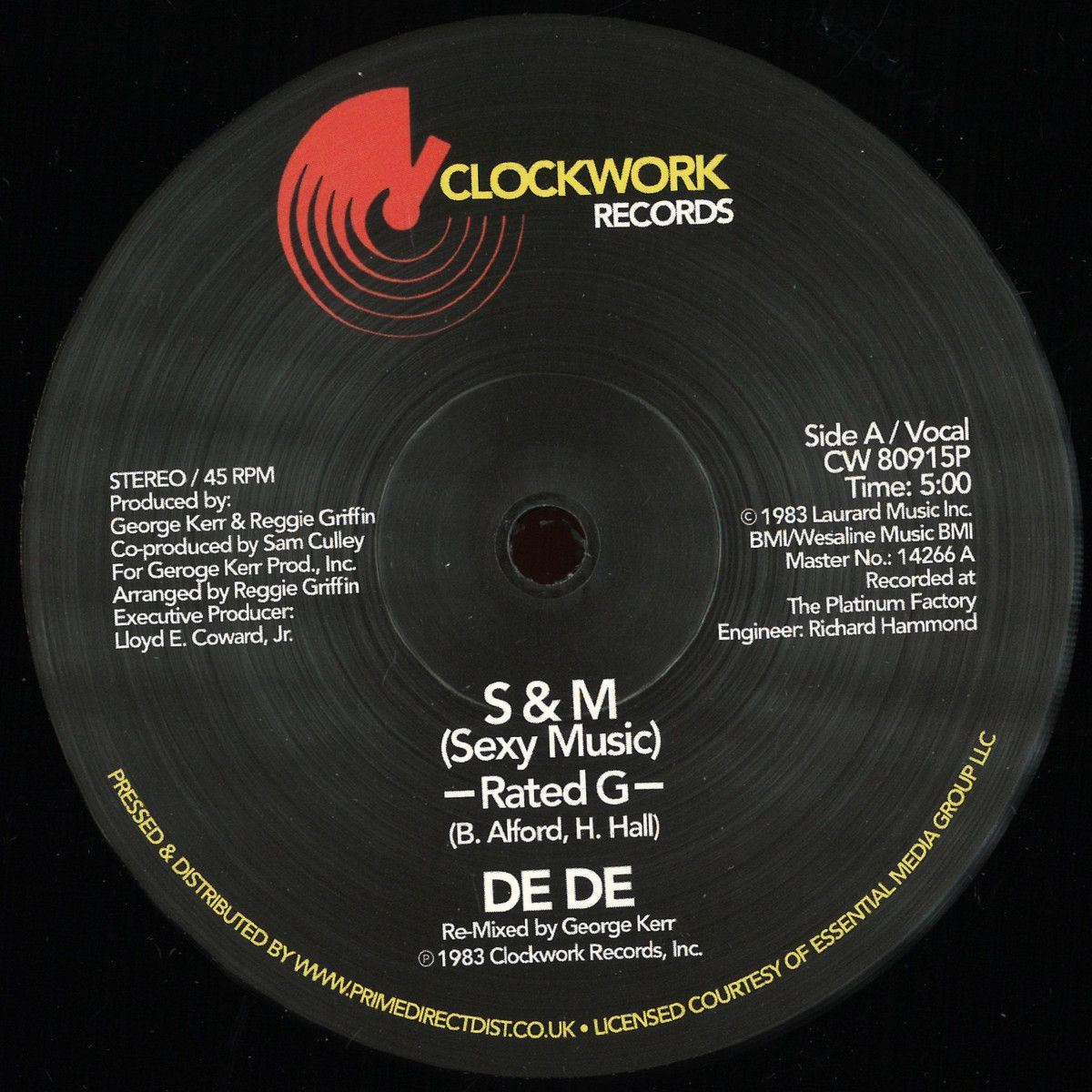 De De - S & M (Sexy Music) | Clockwork Music (CW80915P)