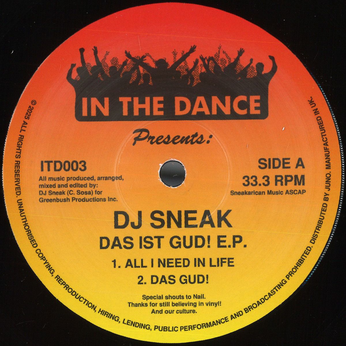 Dj Sneak - Das Ist Gud! EP | In The Dance (ITD003) - main
