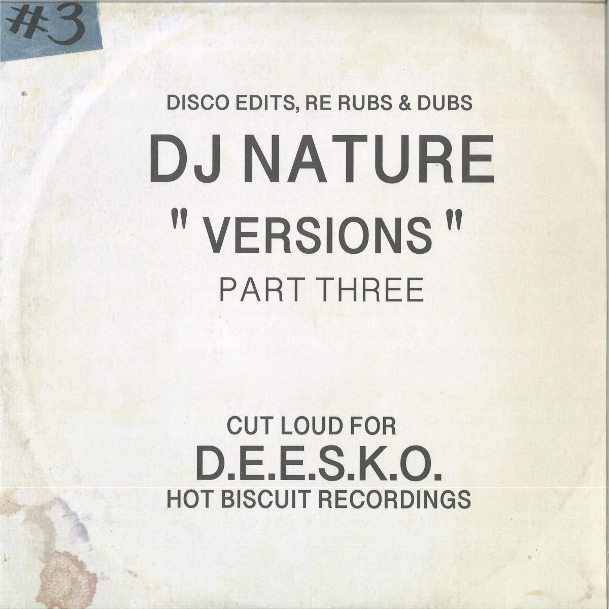 DJ Nature - Versions Part Three 2x12" | Hot Biscuit Recordings (NATURE004HBR)