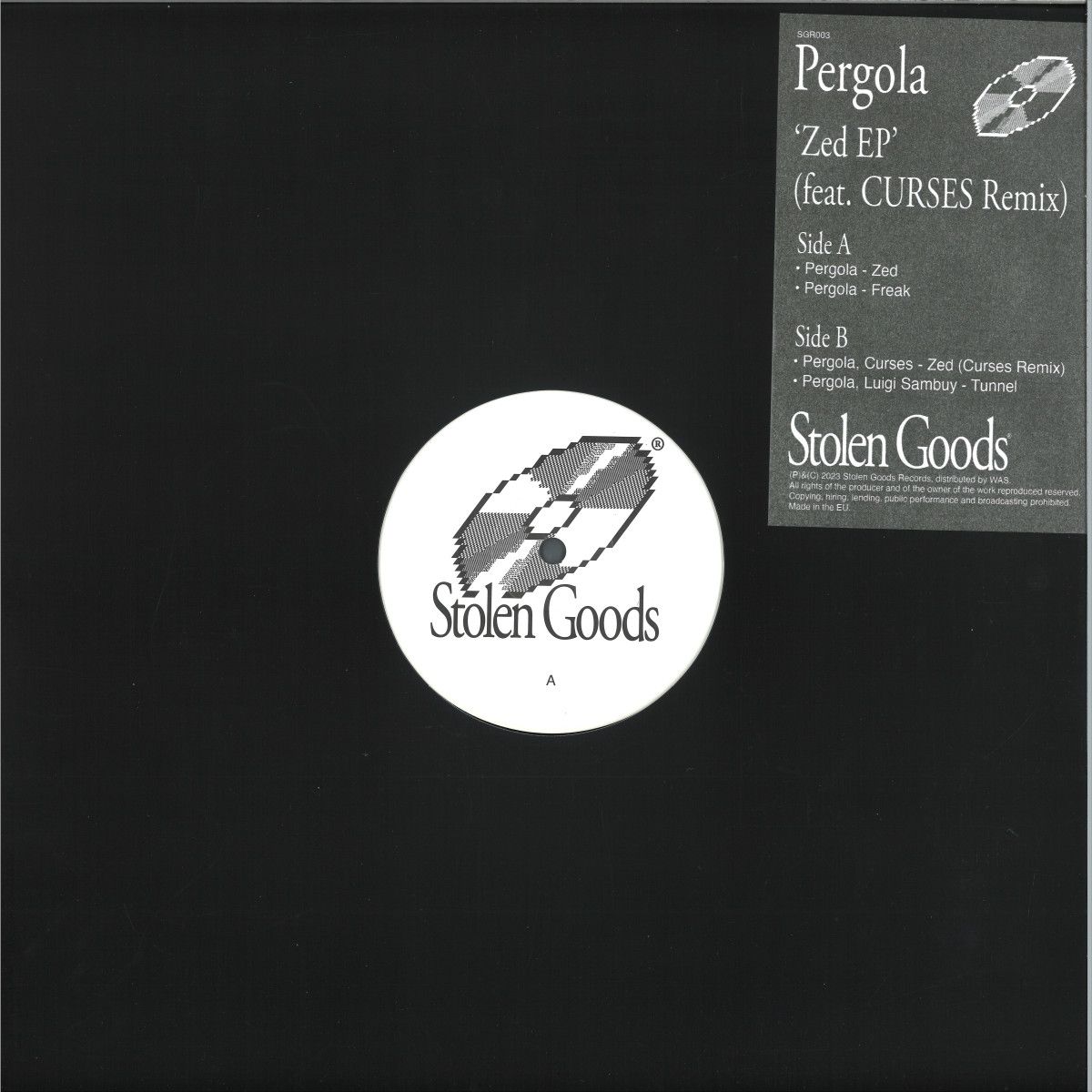 Pergola - Zed EP | Stolen Goods Records (SGR003) - main Pergola - Zed EP | Stolen Goods Records (SGR003) - main